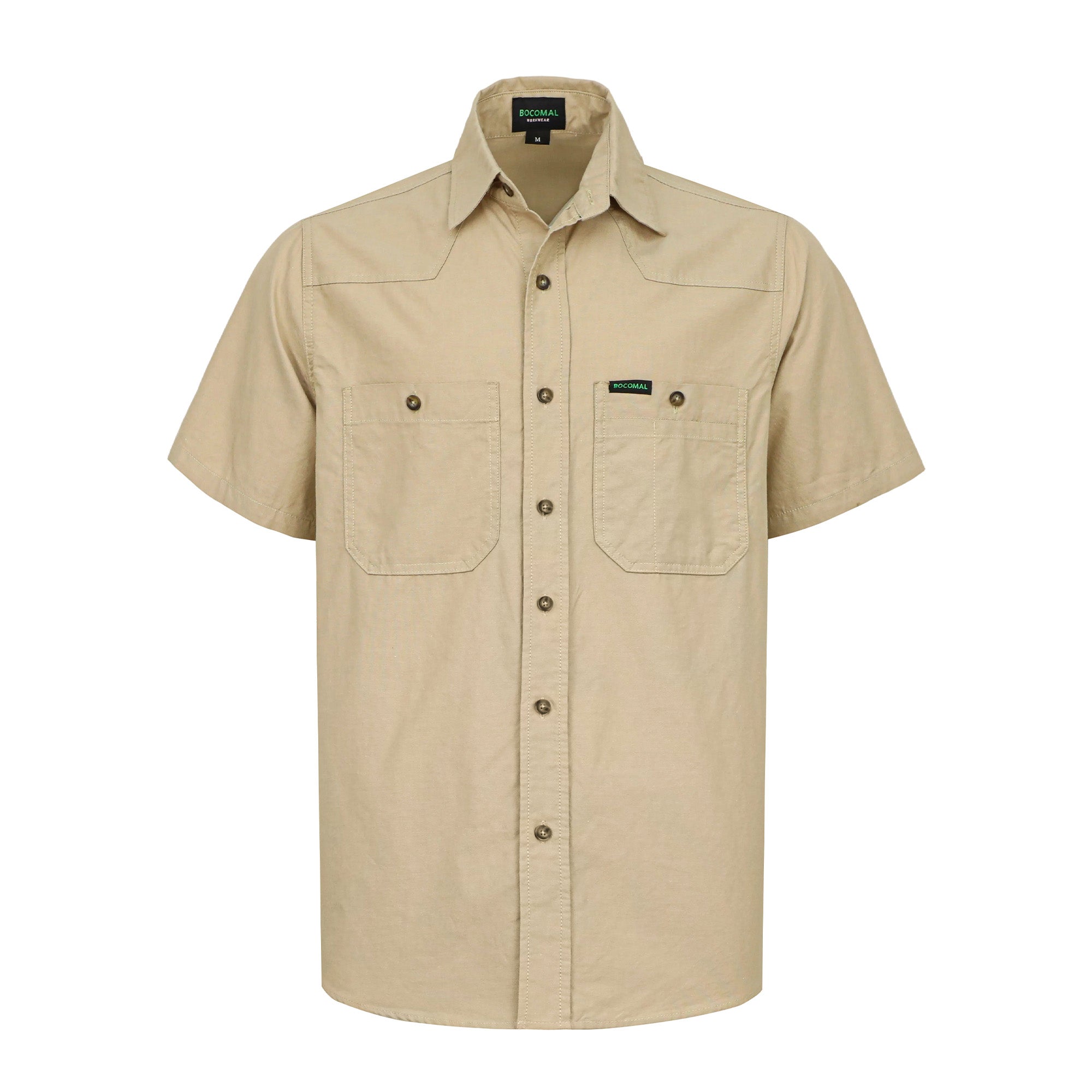 5OZ Men's Short Sleeve Button Down Work Shirts （NON-FR）- SH041K