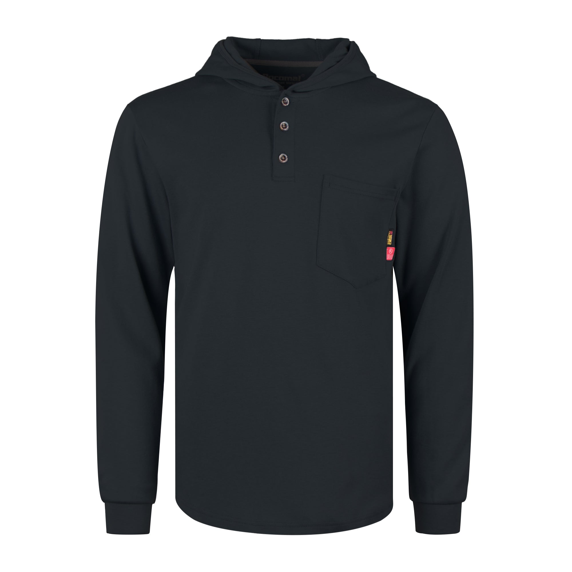 7OZ Cotton Flame-Resistant Hooded Henley T-Shirt (Clearance: Limit 2pcs)- B103