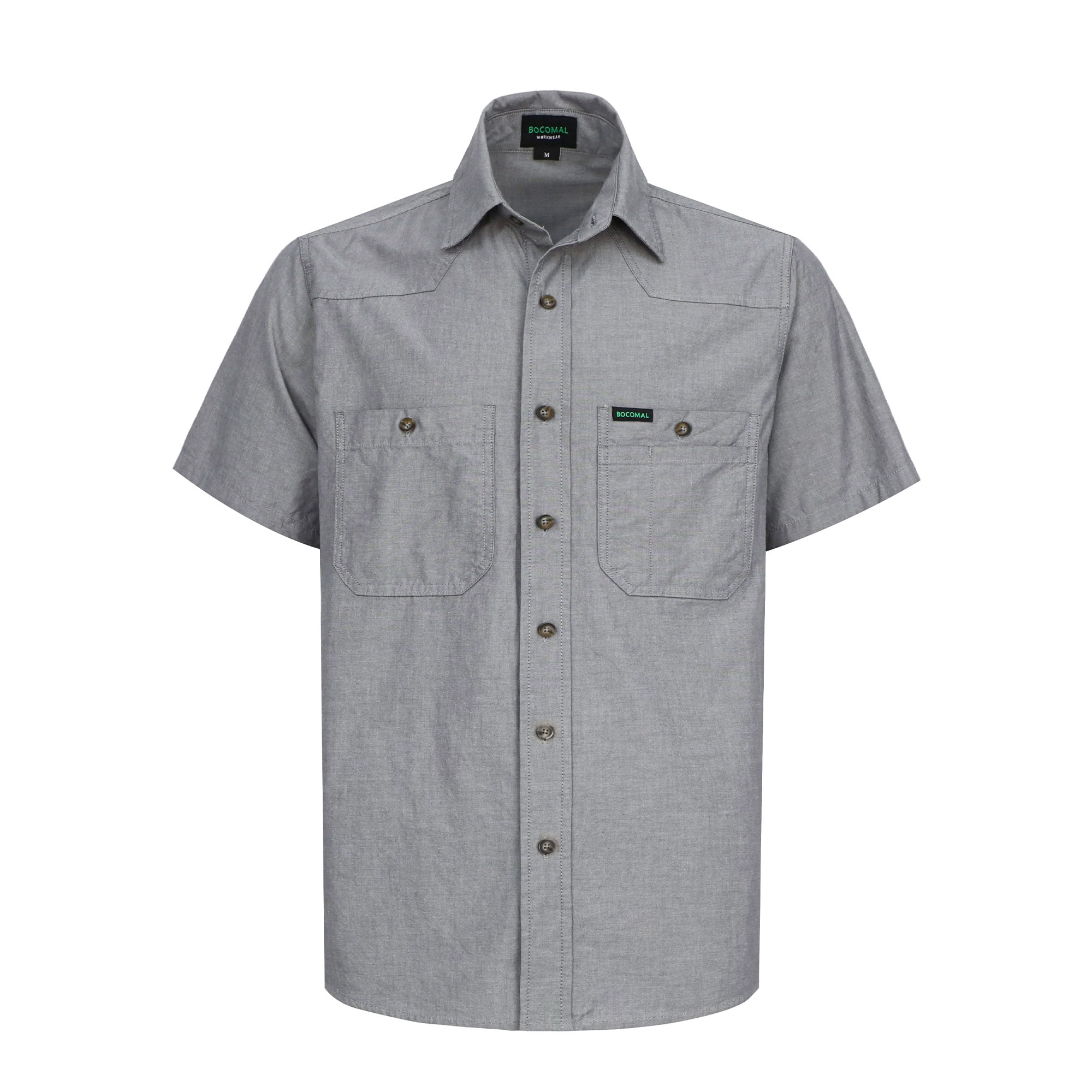 5OZ Men's Short Sleeve Button Down Work Shirts （NON-FR）- SH041K