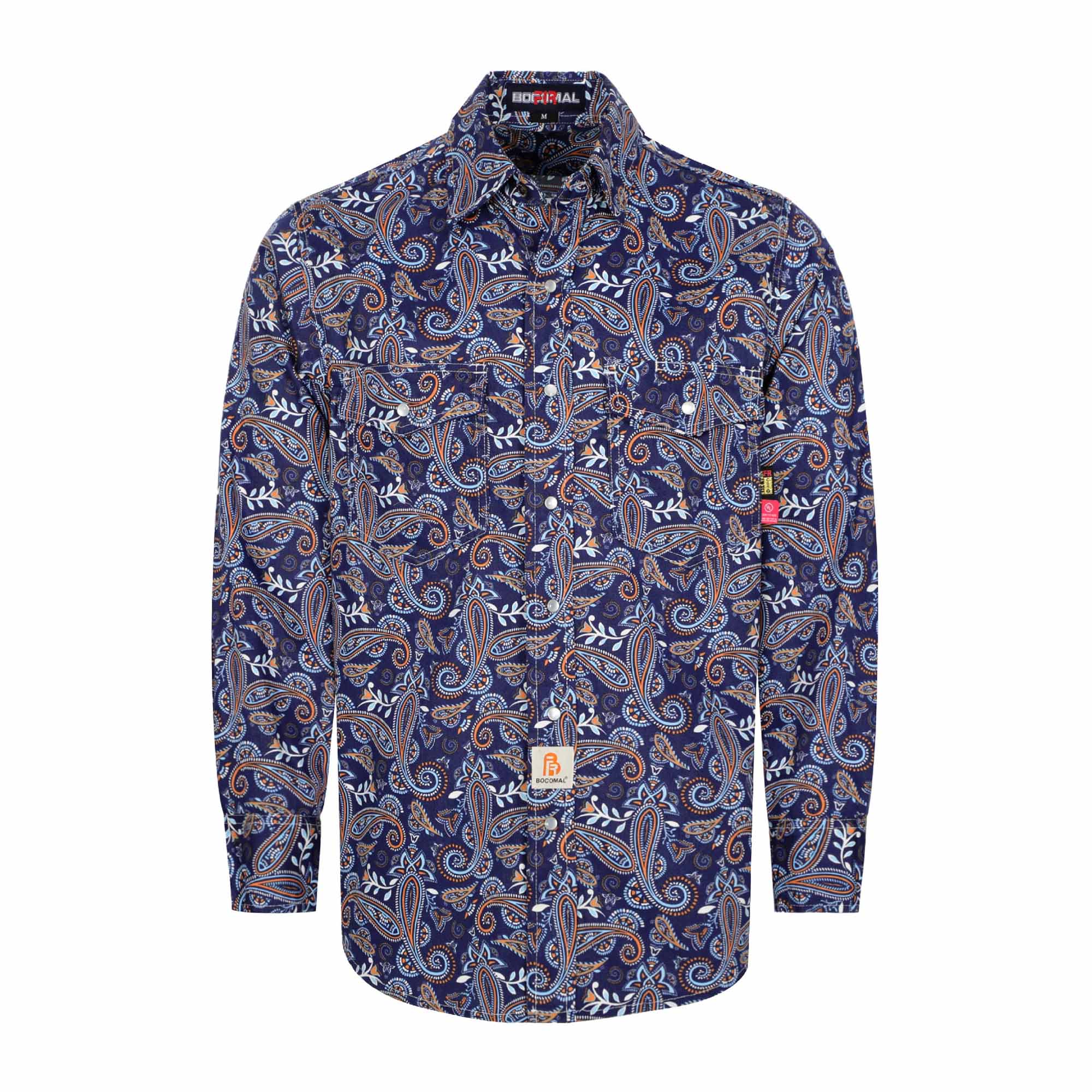 6.5OZ Lightweight Printed FR Shirts With Pearl Snap