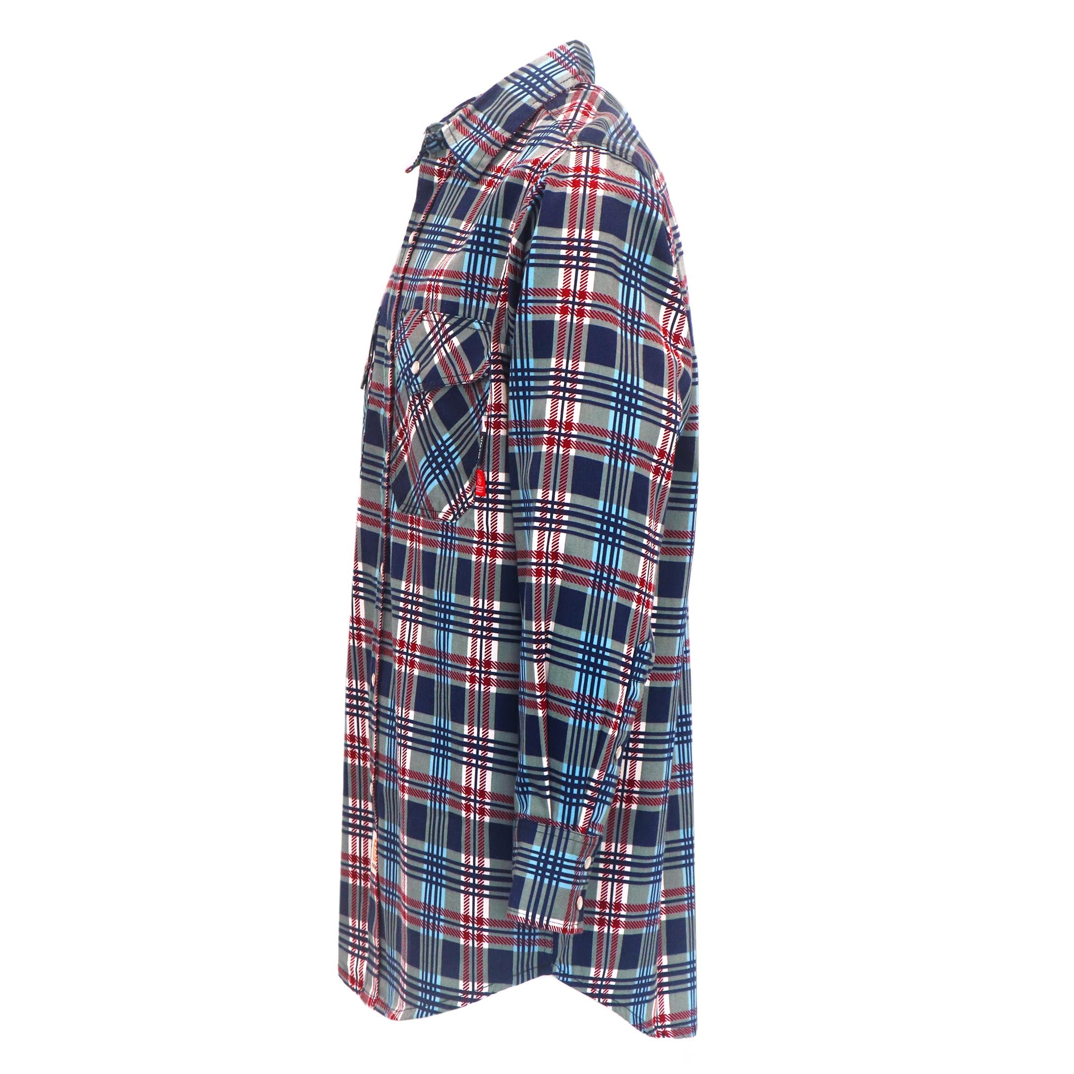 6.5OZ Printed Plaid Shirts With Pearl Snap (Final Sale)-3916