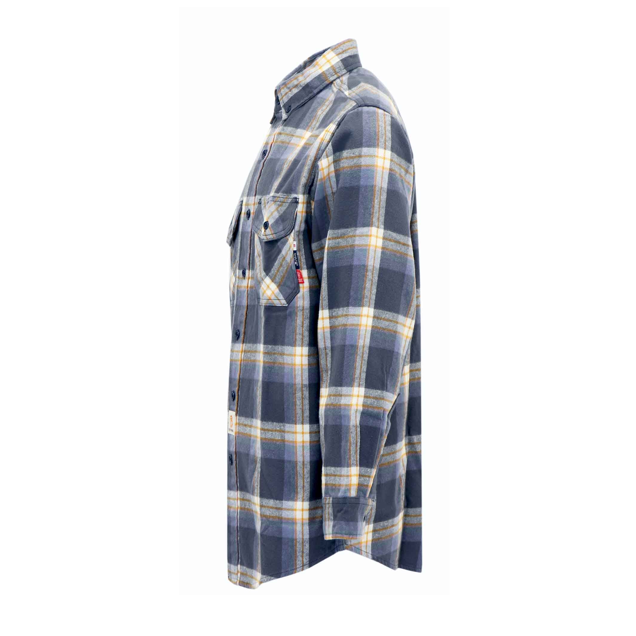 9.5OZ Plaid Flannel Shirts With Button-3818