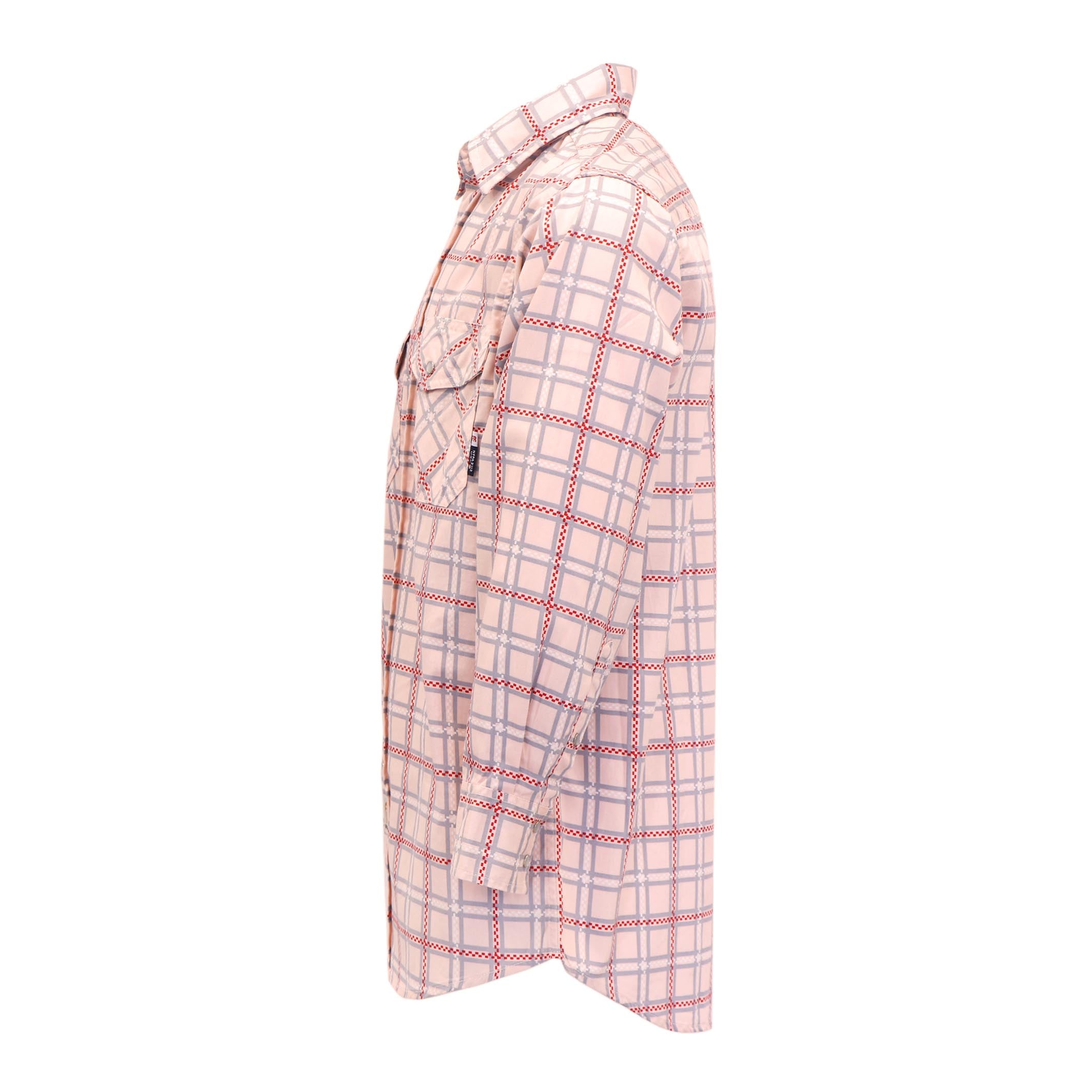 6.5OZ Printed Plaid Shirts With Pearl Snap (Final Sale)-3916