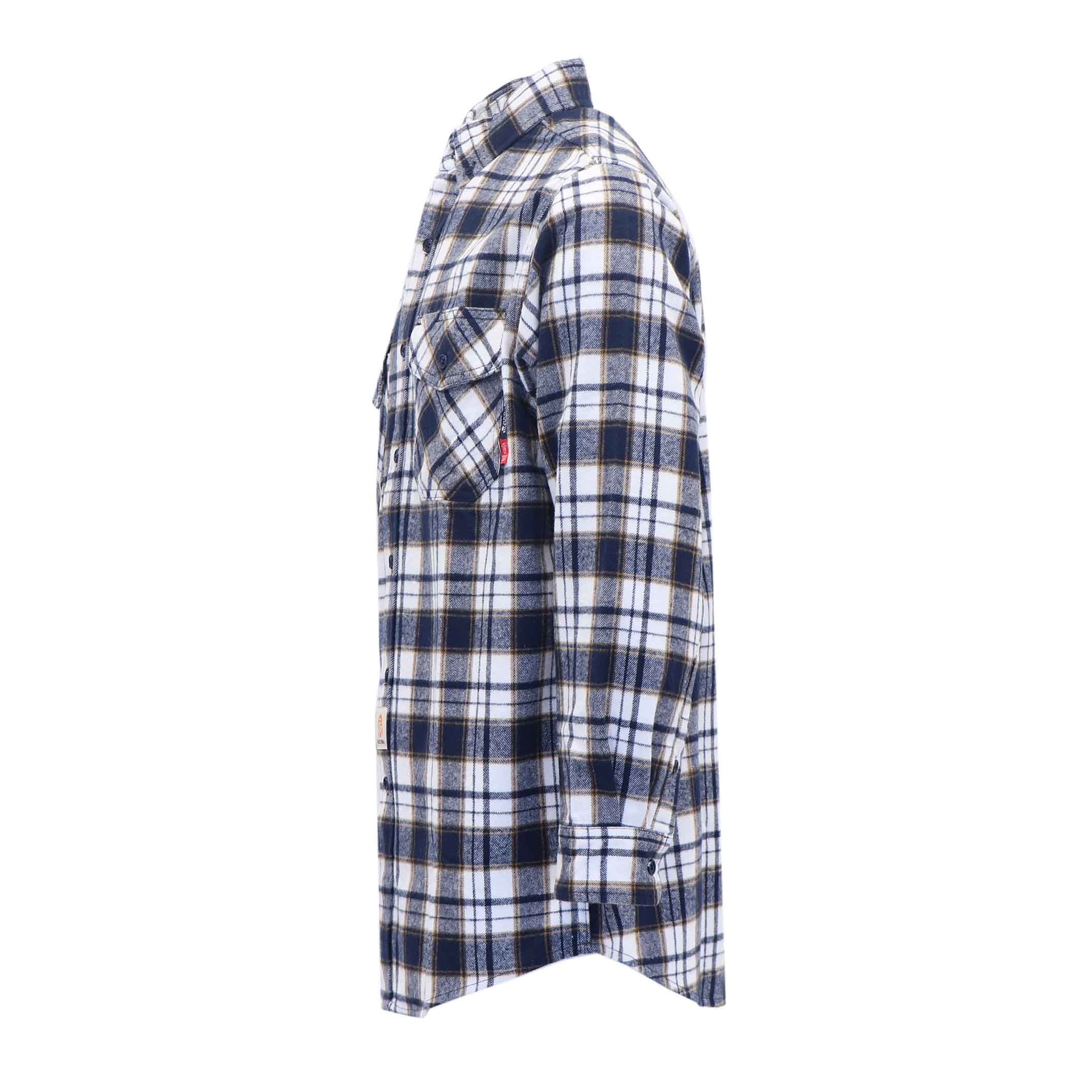 9.5OZ Plaid Flannel Shirts With Button-3818