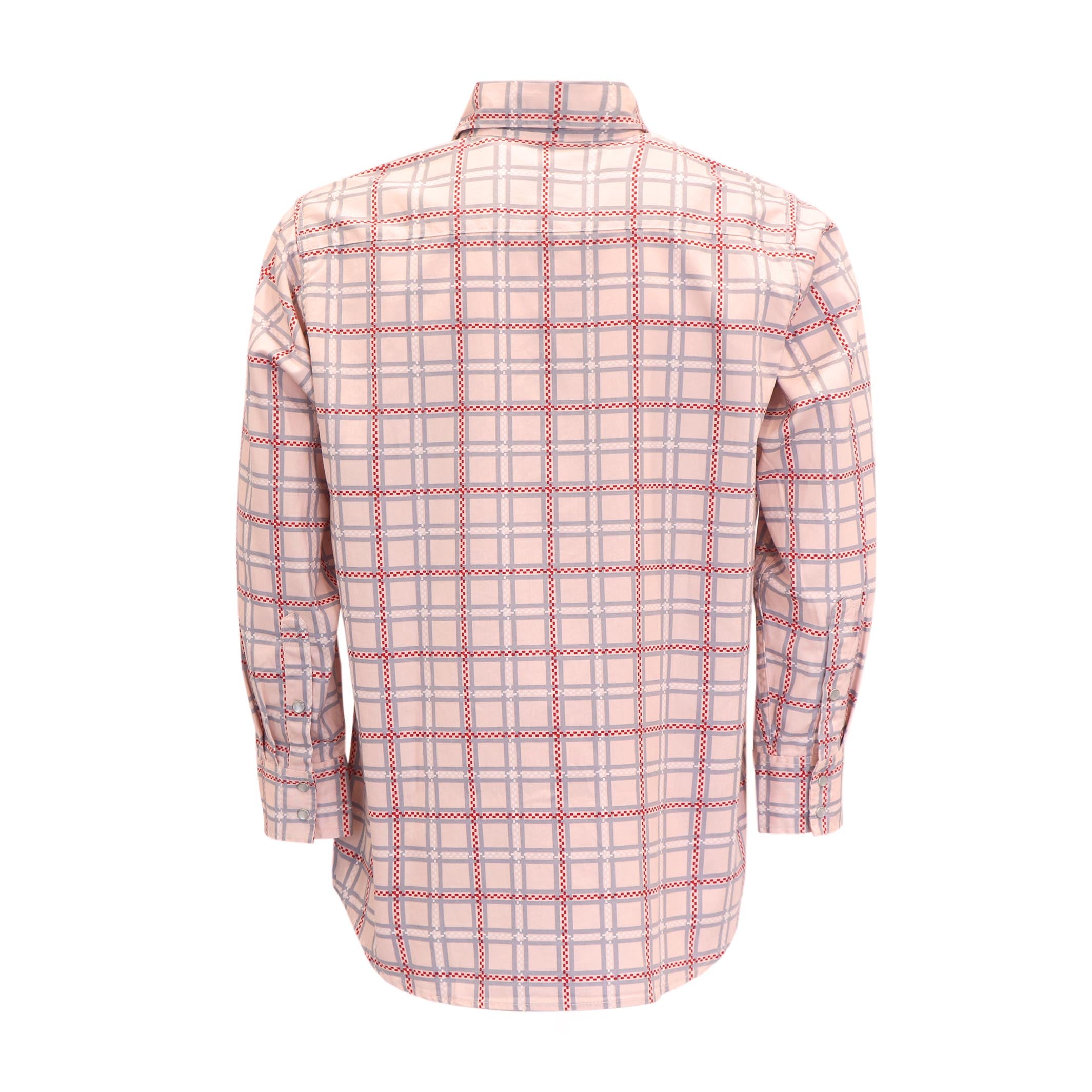 6.5OZ Printed Plaid Shirts With Pearl Snap (Final Sale)-3916