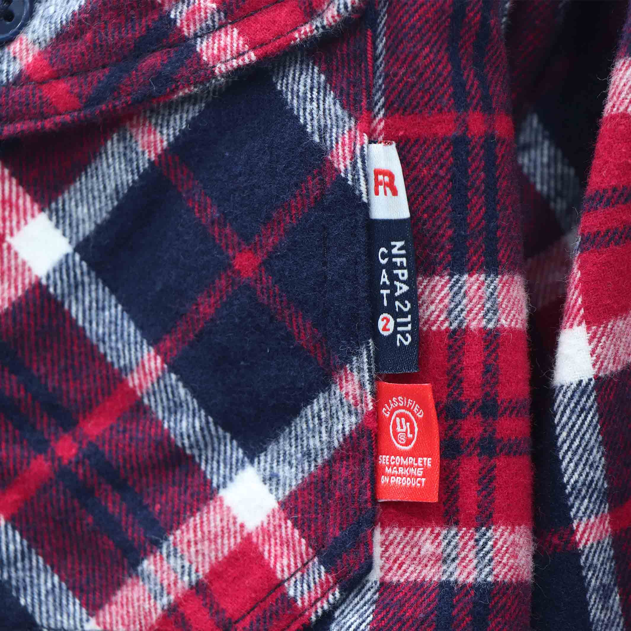 9.5OZ Plaid Flannel Shirts With Button-3818