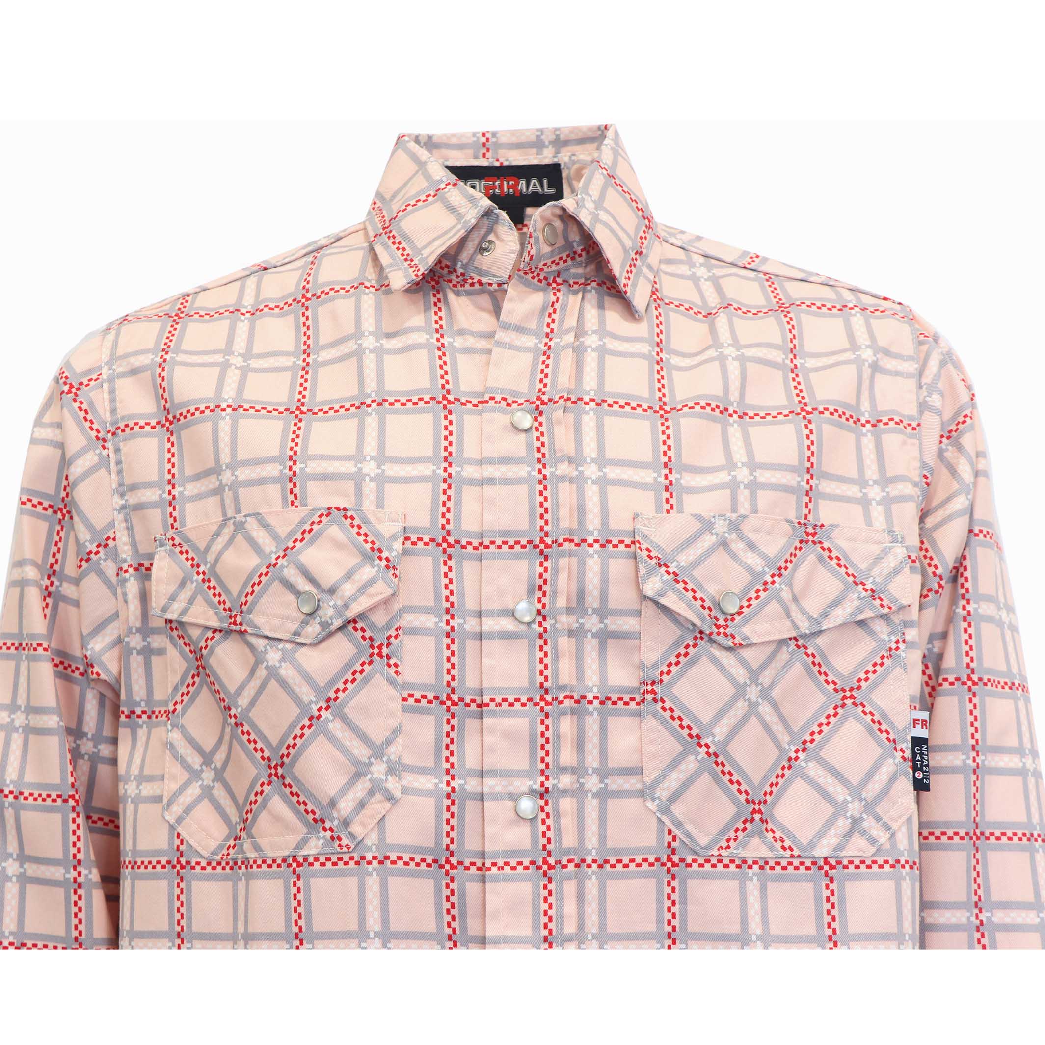 6.5OZ Printed Plaid Shirts With Pearl Snap (Final Sale)-3916