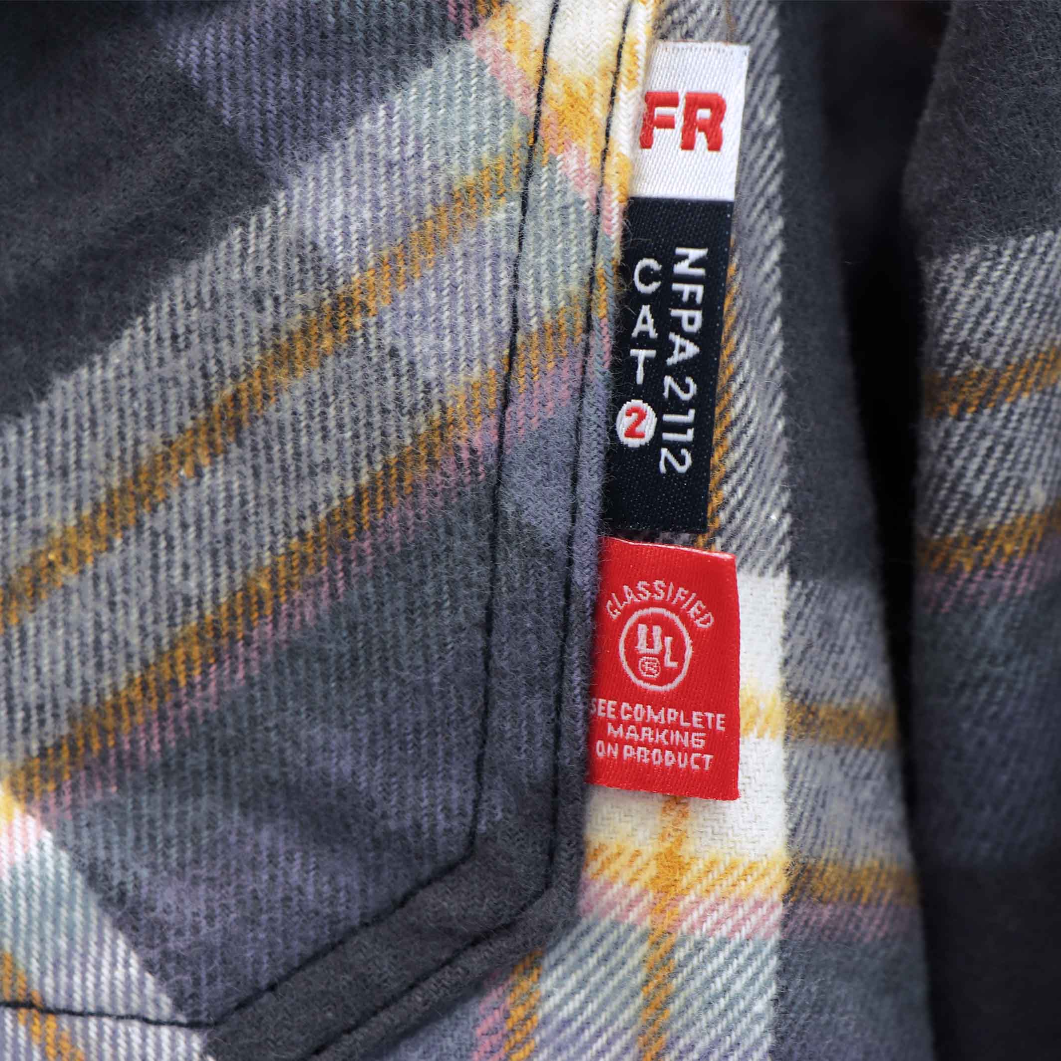 9.5OZ Plaid Flannel Shirts With Button-3818