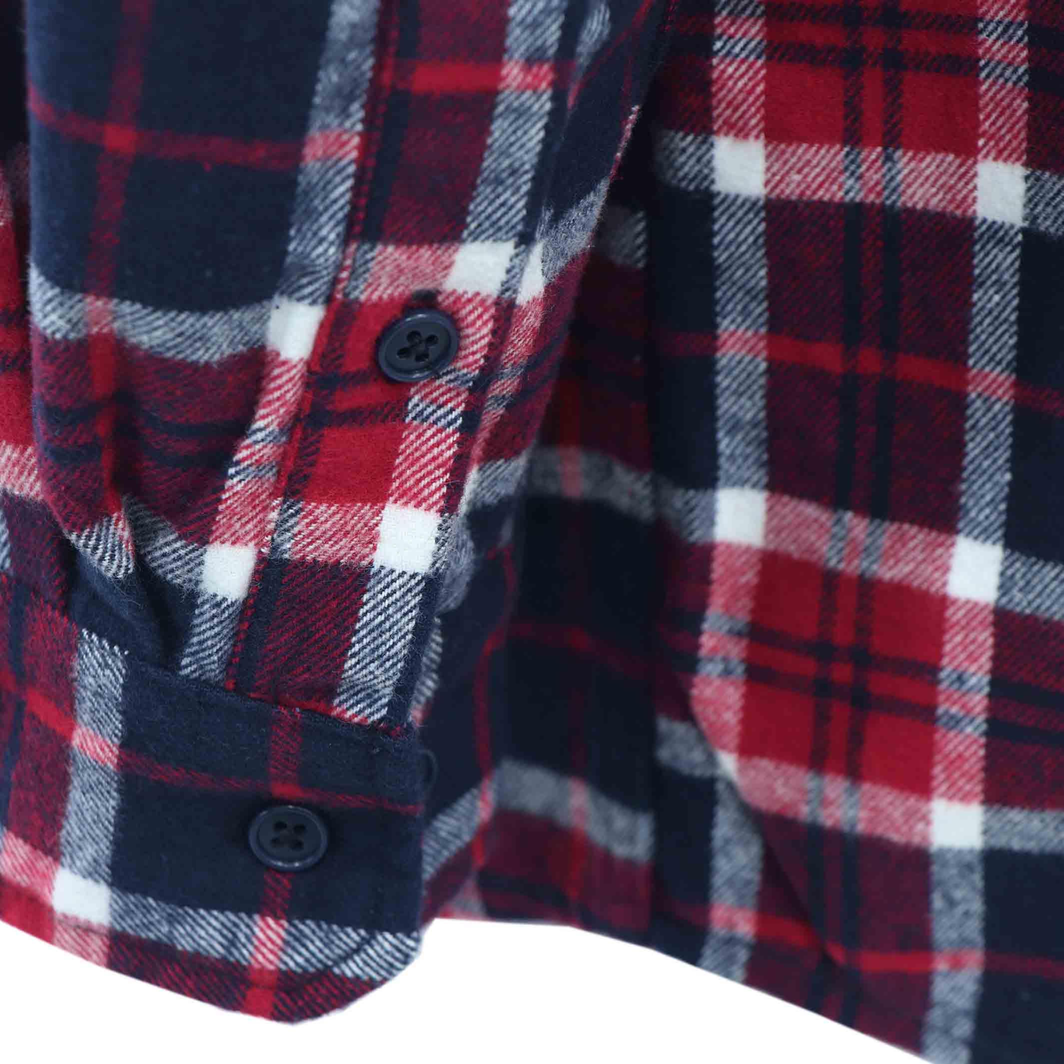 9.5OZ Plaid Flannel Shirts With Button-3818