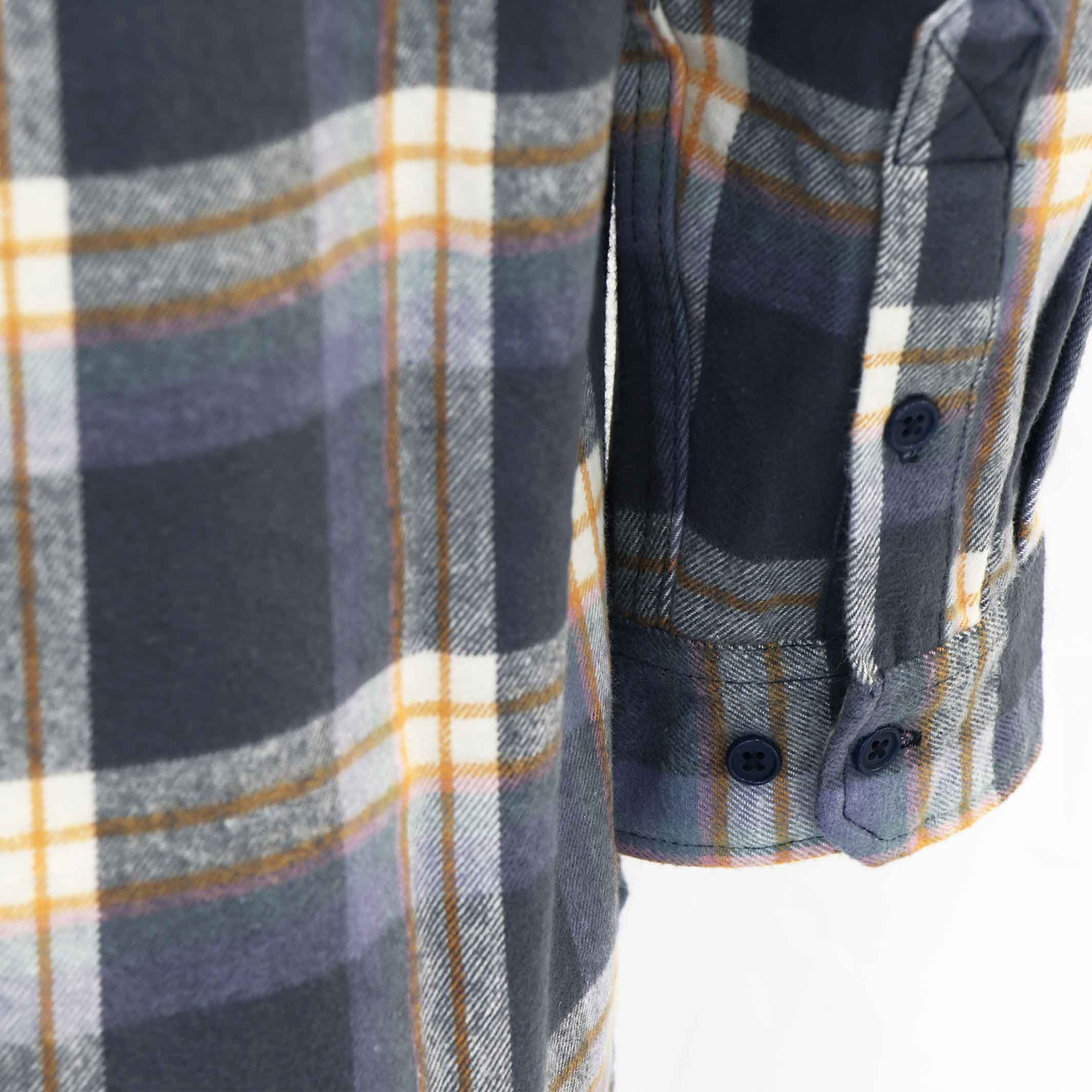9.5OZ Plaid Flannel Shirts With Button-3818