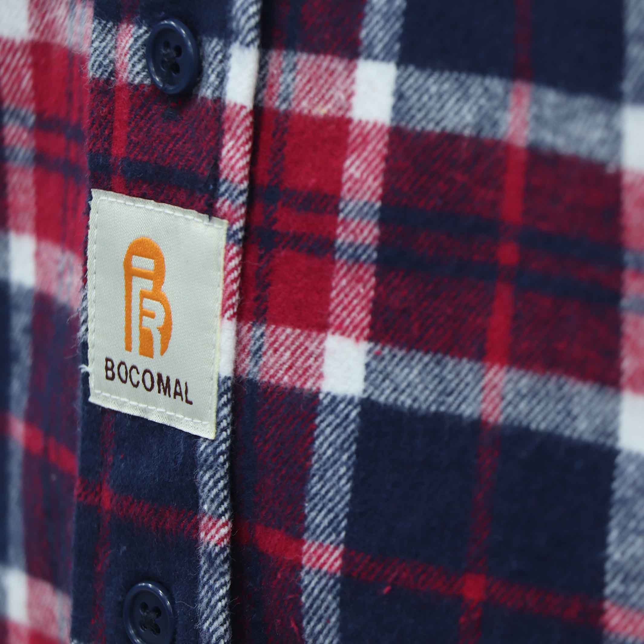 9.5OZ Plaid Flannel Shirts With Button-3818