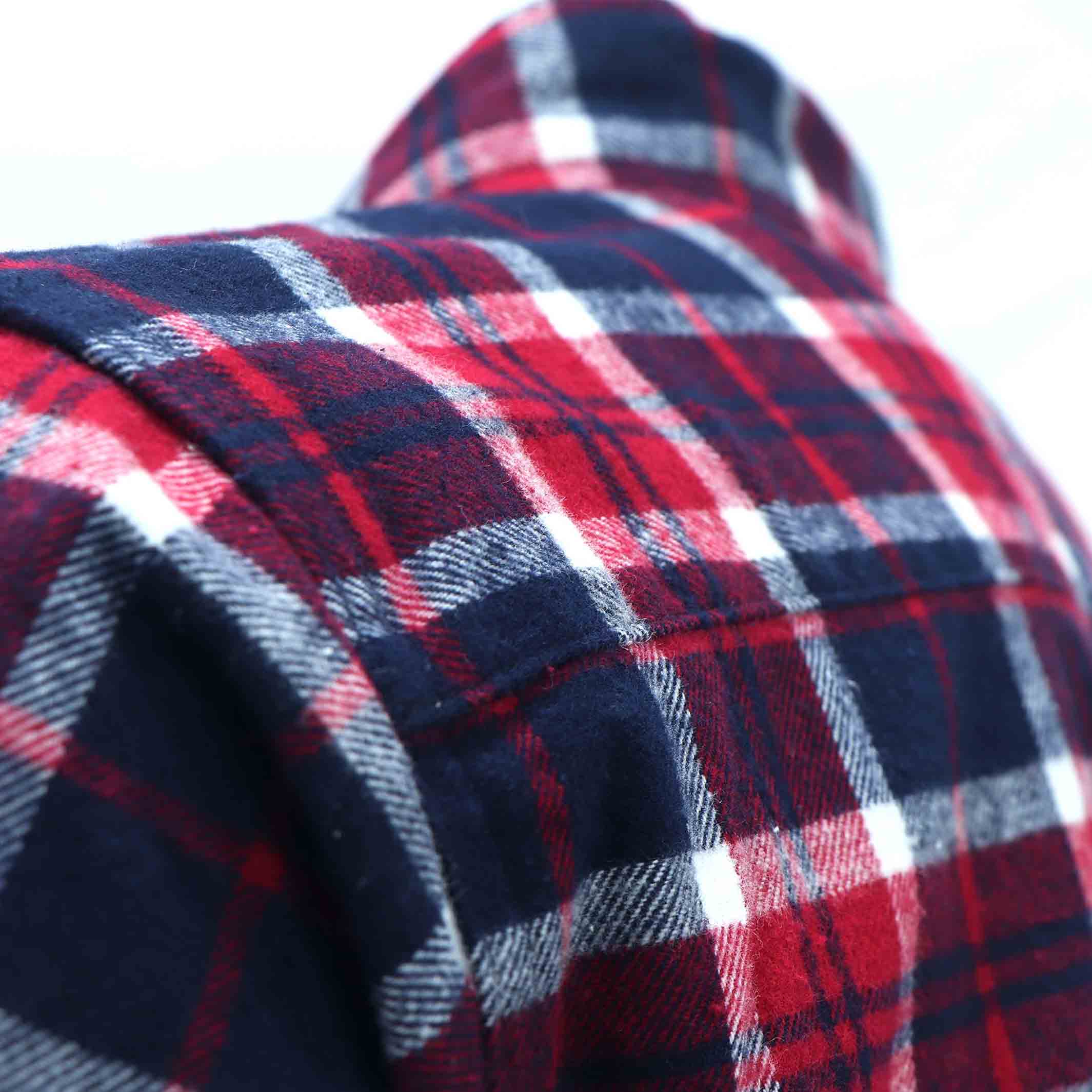 9.5OZ Plaid Flannel Shirts With Button-3818