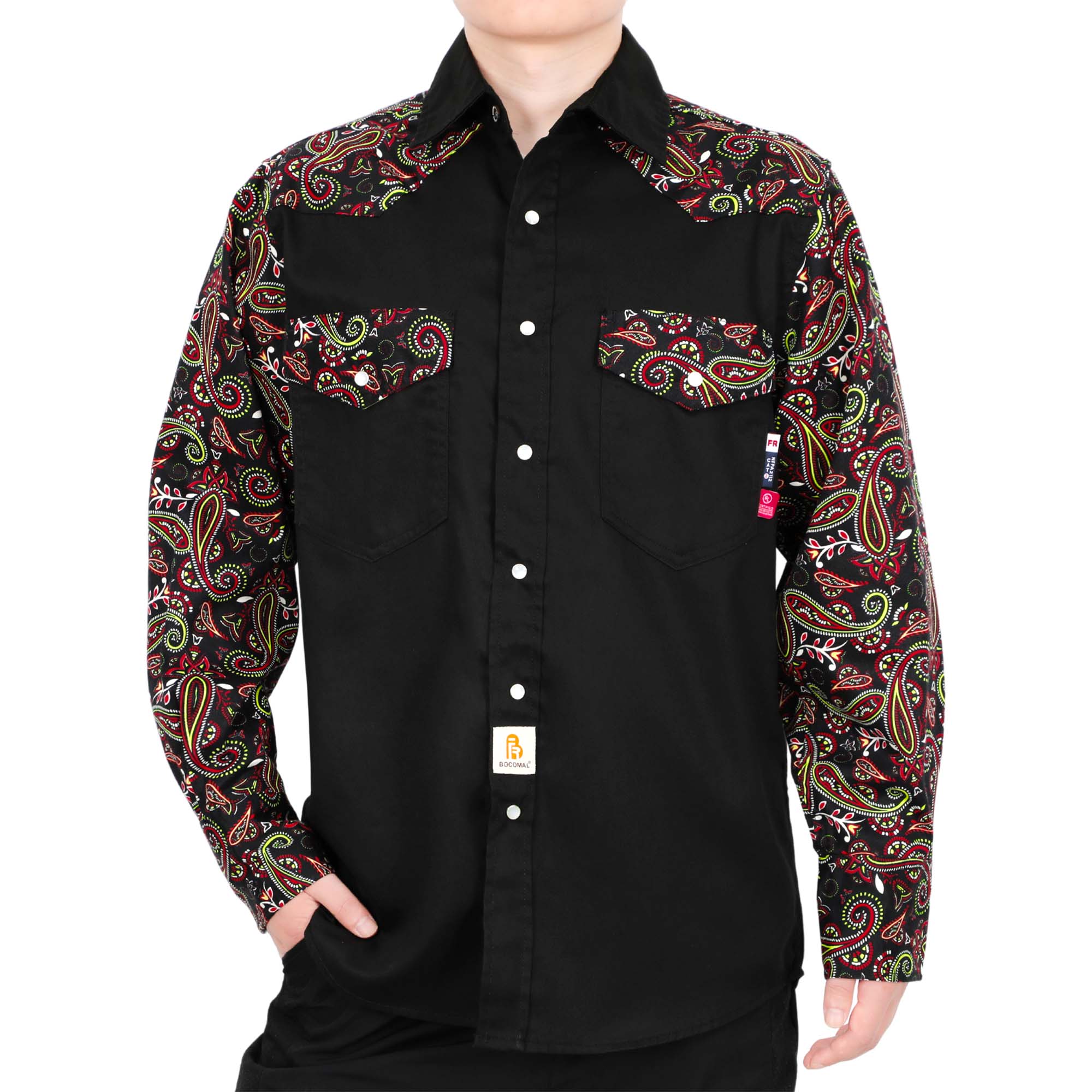 6.5OZ Pattern Spliced Flame Resistant Welding Work Shirt