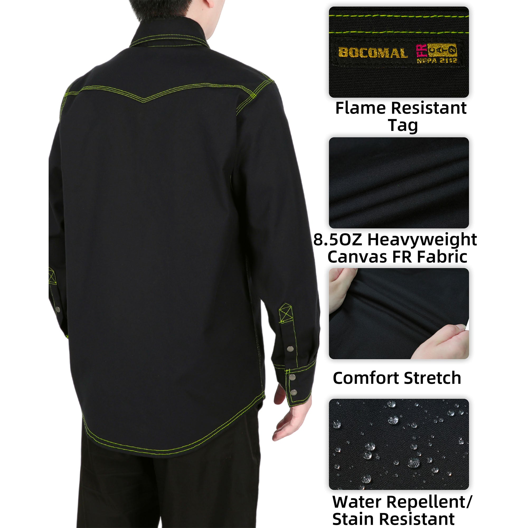 8.5OZ Heavyweight Stretch Canvas FR Welding Shirts-0932