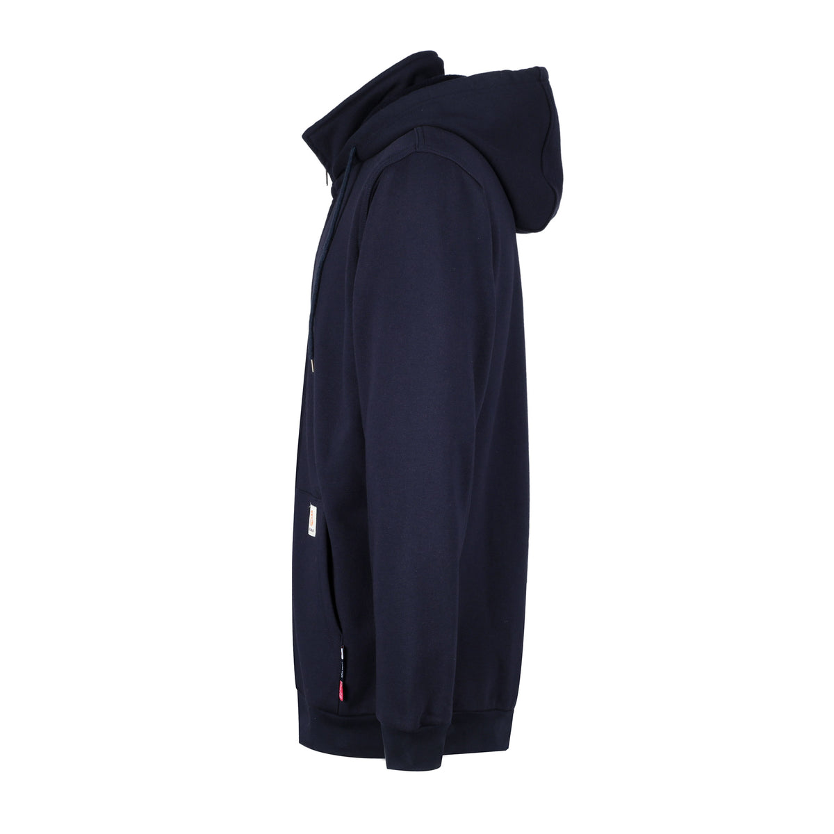 Bocomal black zip-front FR hoodie side view