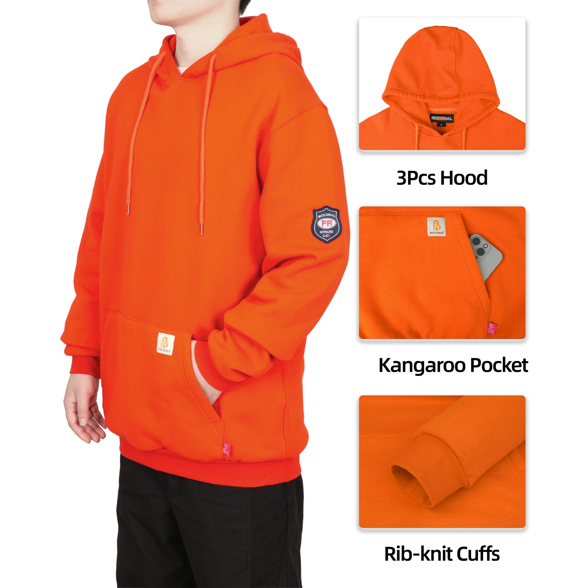 10OZ Orange Zip-up and Pullover Hoodies (Final Sale)