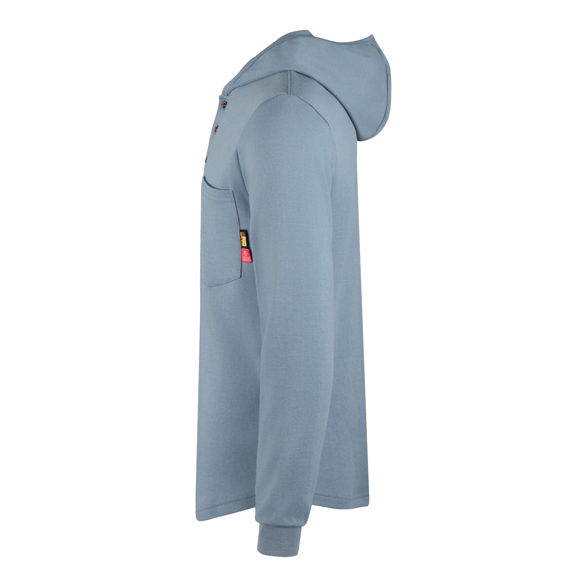 7OZ Cotton Flame-Resistant Hooded Henley T-Shirt (Clearance: Limit 2pcs)- B103