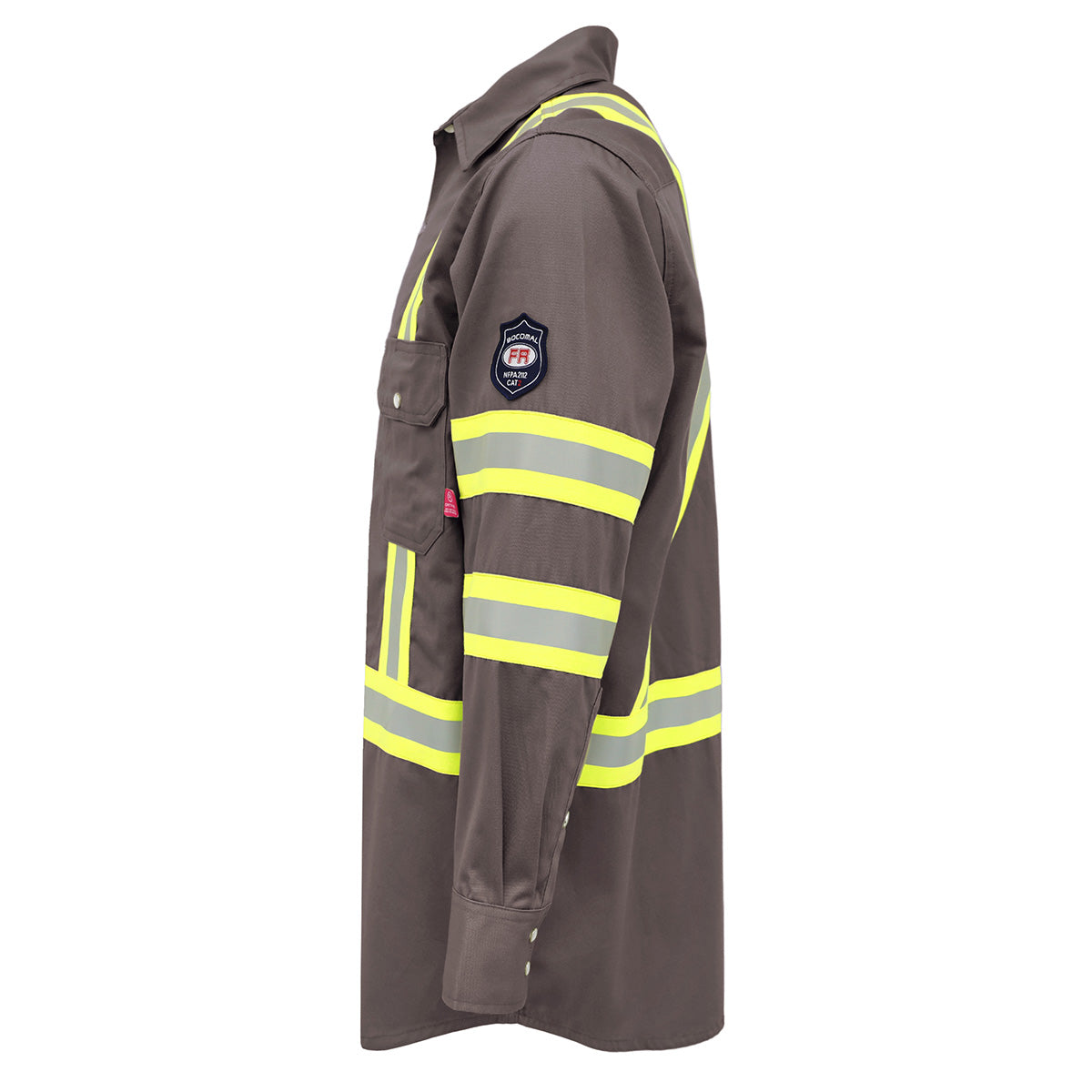 7.5OZ FR Hi Vis Reflective Shirts with Pearl Snap/Type O CLASS 1-0802