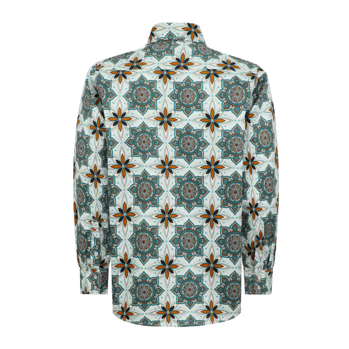 Bocomal khaki pearl snap FR work shirt product view