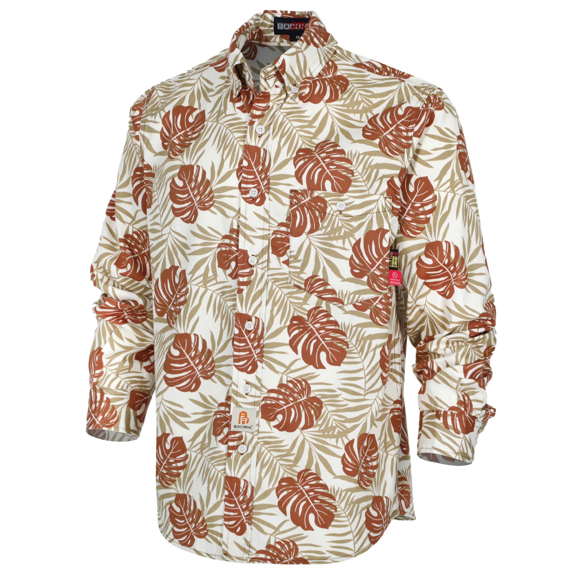 6.5OZ Printed Hawaii Lightweight Button Down FR Shirts-0816A