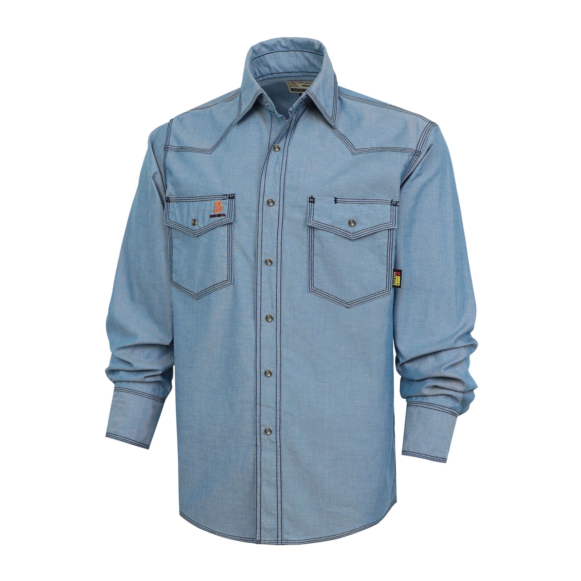 6.5OZ FR Work Shirt With Pearl Snap-0939