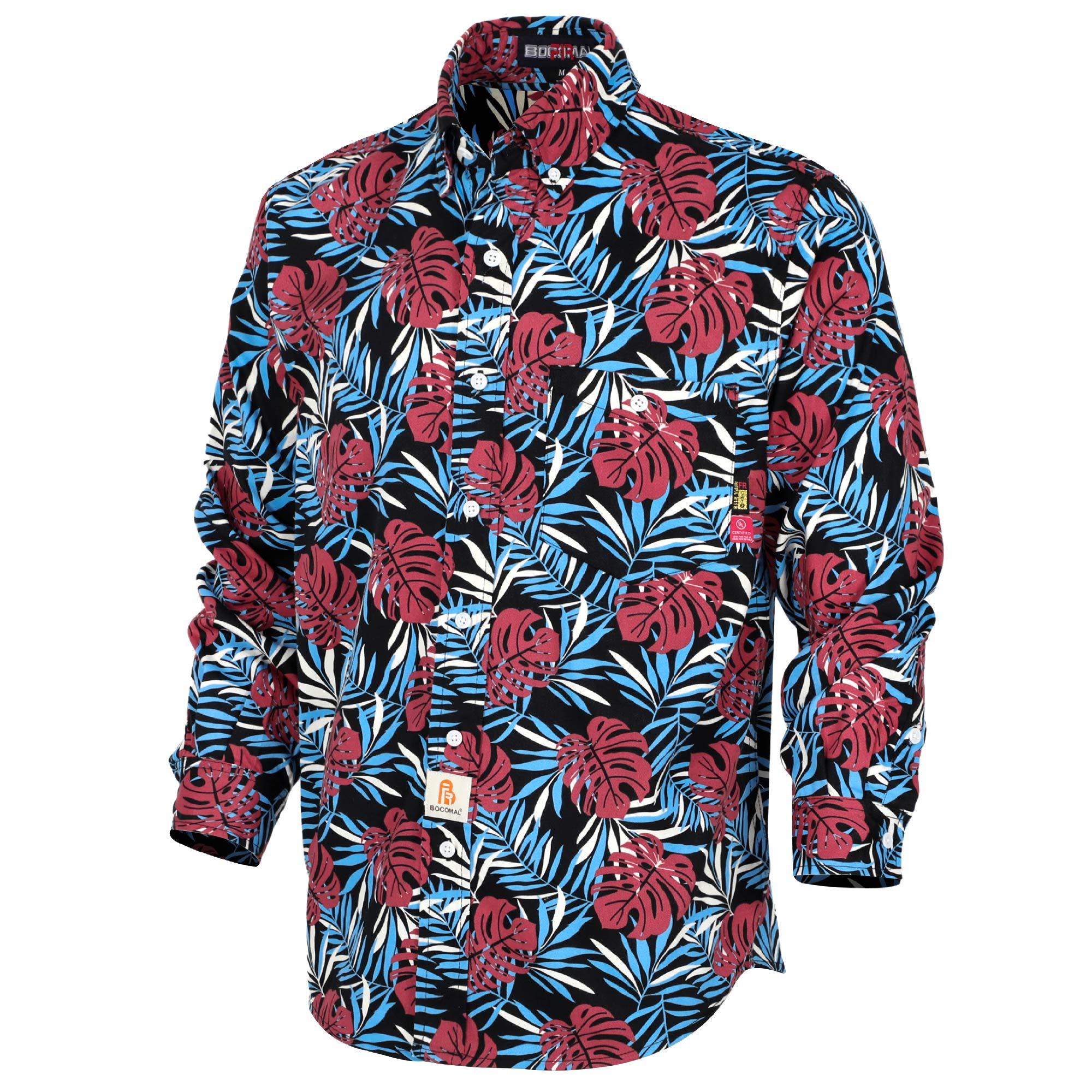 6.5OZ Printed Hawaii Lightweight Button Down FR Shirts-0816A