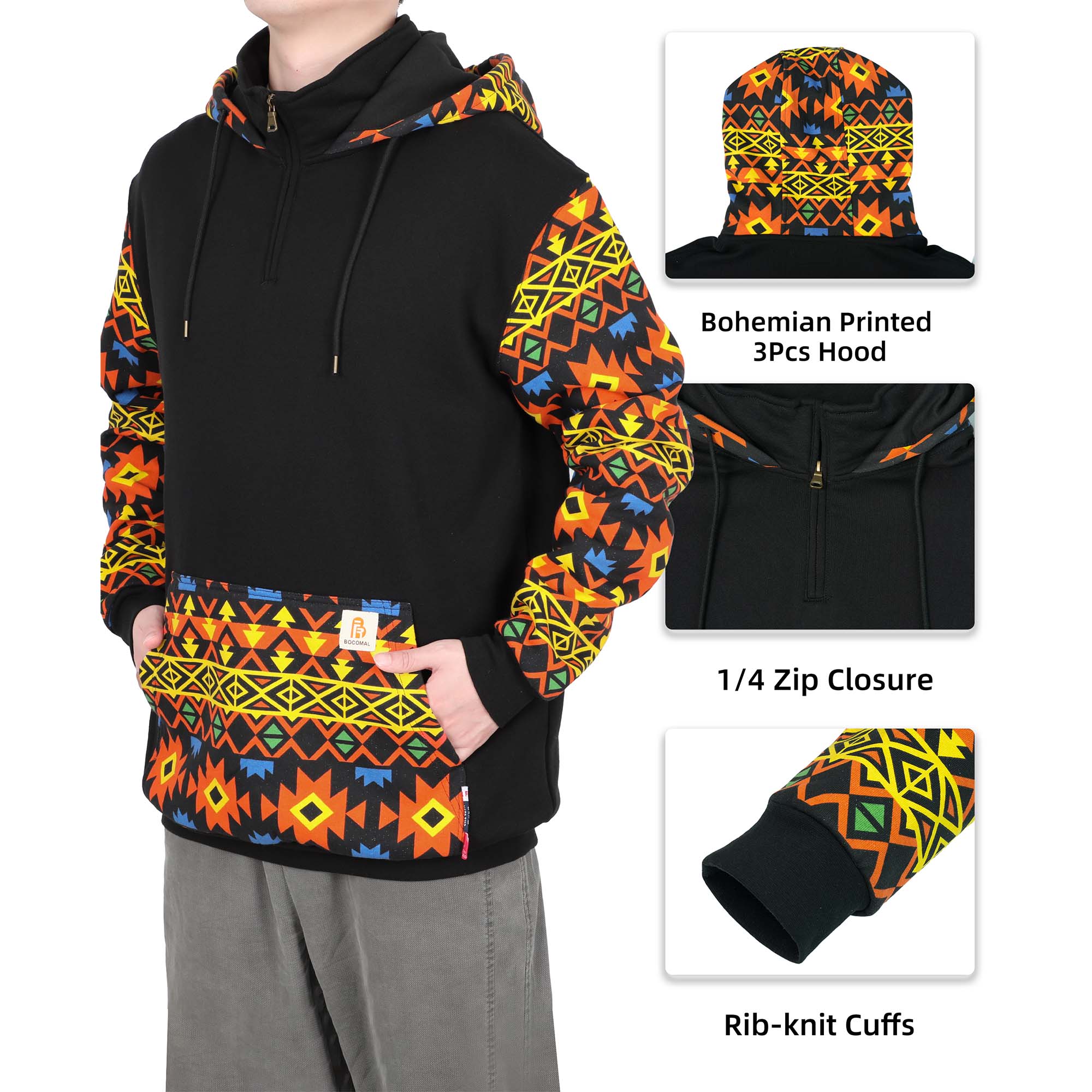 10.5OZ Classic 1/4 Zipper Pullover Hoodies/Printing-4509P