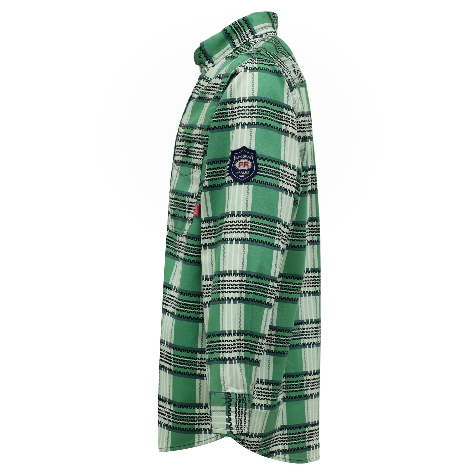 6.5OZ Cotton Button Up Printed Plaid FR Welding Shirts (Final Sale)