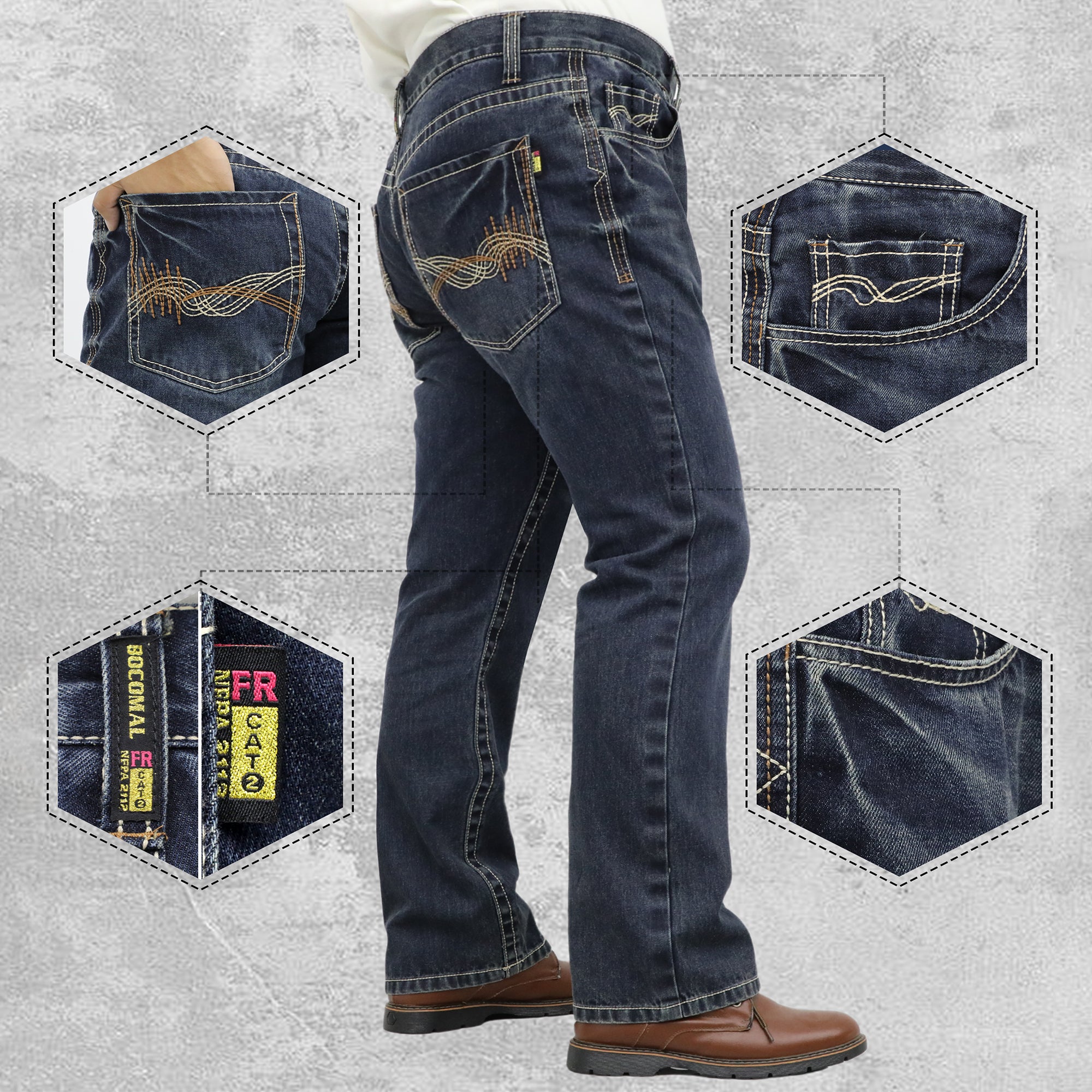 10OZ Midweight EX-Soft Relaxed Boot Vintage Washed FR Jeans-8306