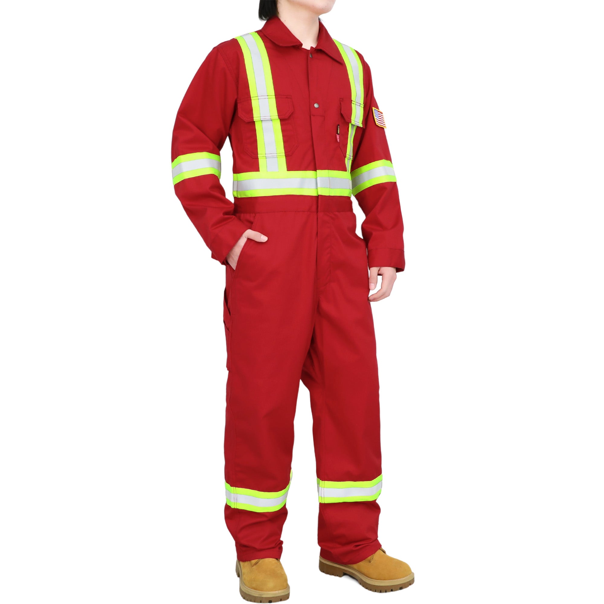 7.5OZ Cotton Twill FR Hi Vis Work Coverall - 2401HV