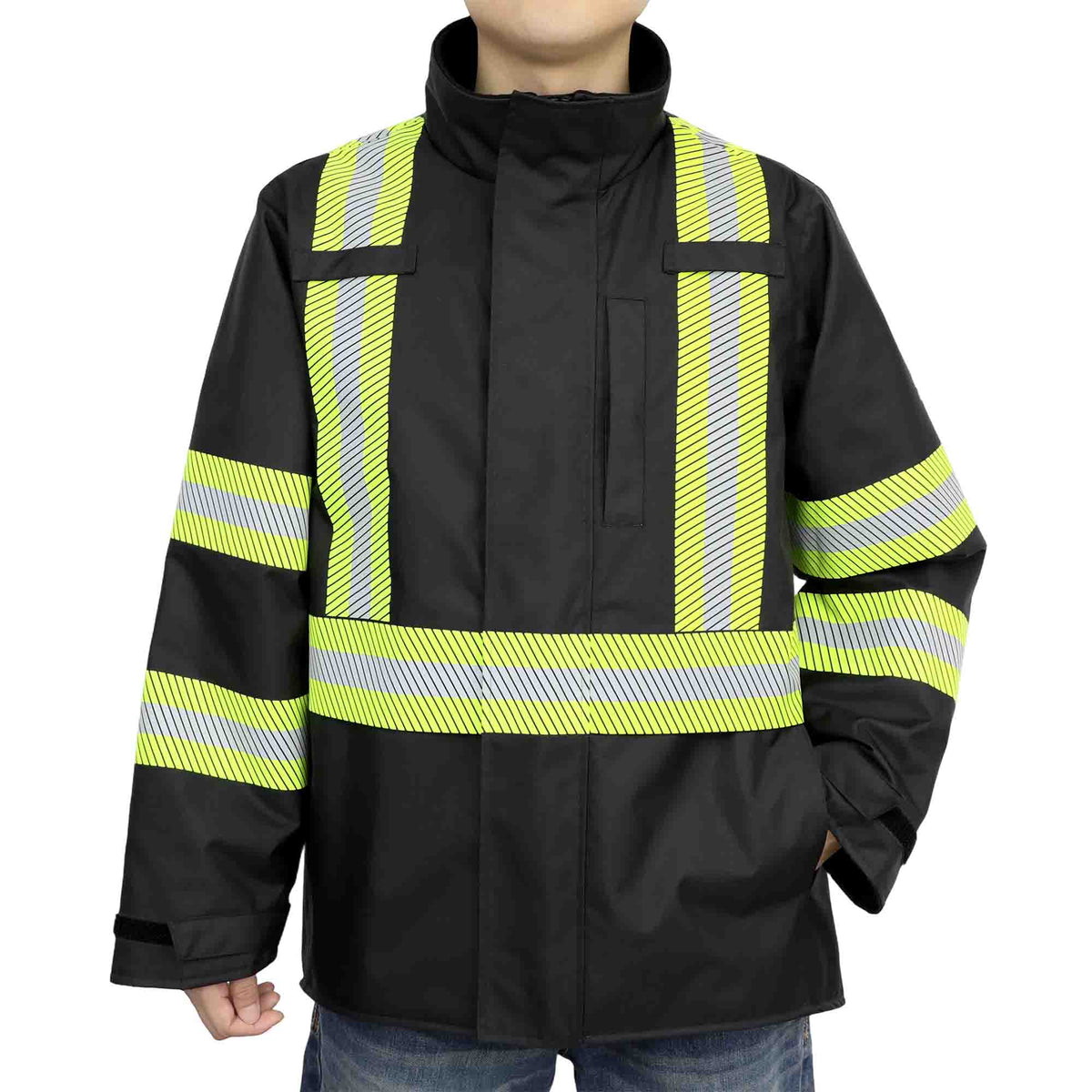 CAT3 FR Winter Rain Jacket, Hi‑Vis Type R Class3 Fleece‑Lined Waterproof Coat