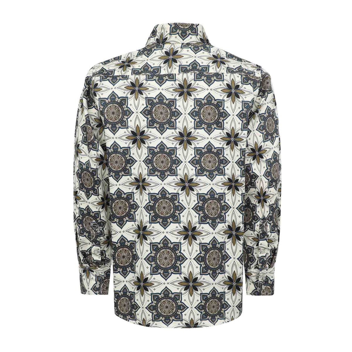 Bocomal khaki pearl snap FR work shirt product view