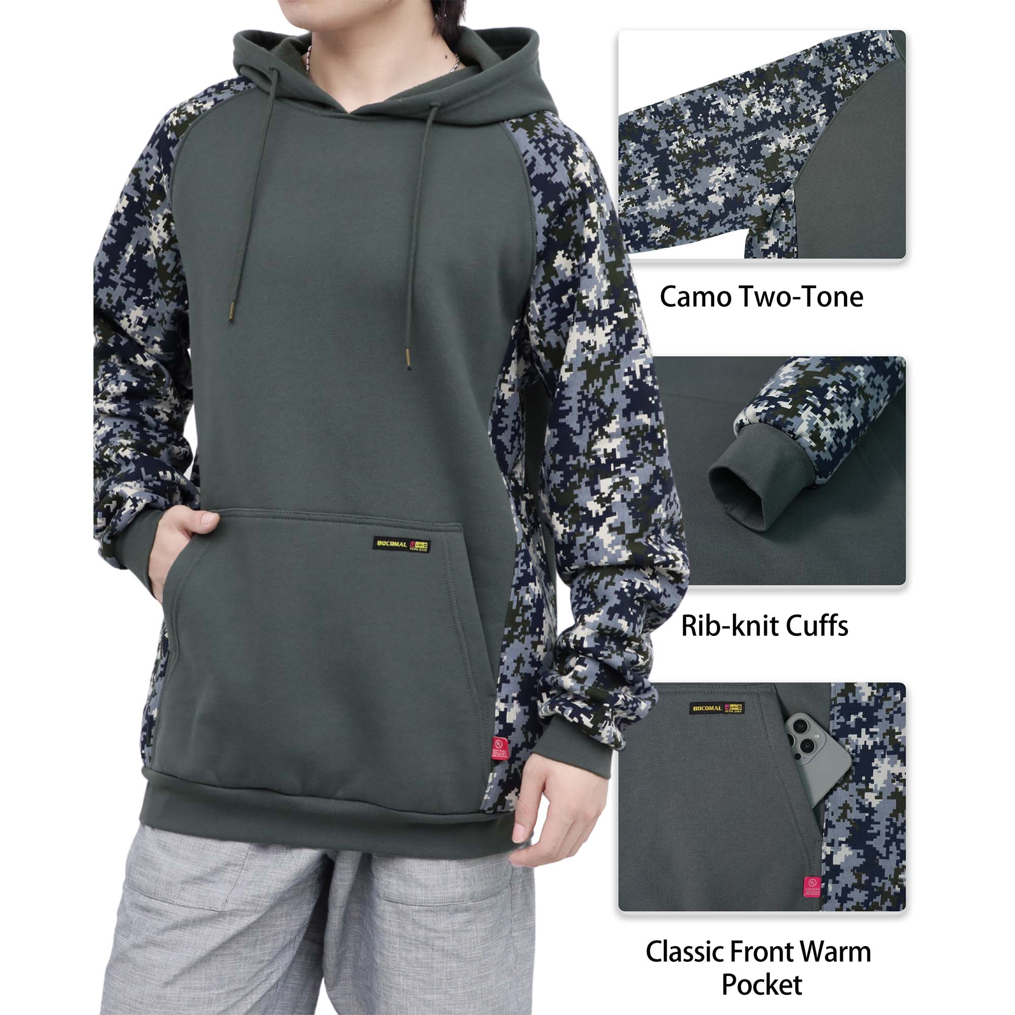 12OZ Heavyweight Cotton Fleece FR Hooded Sweatshirts-9431C
