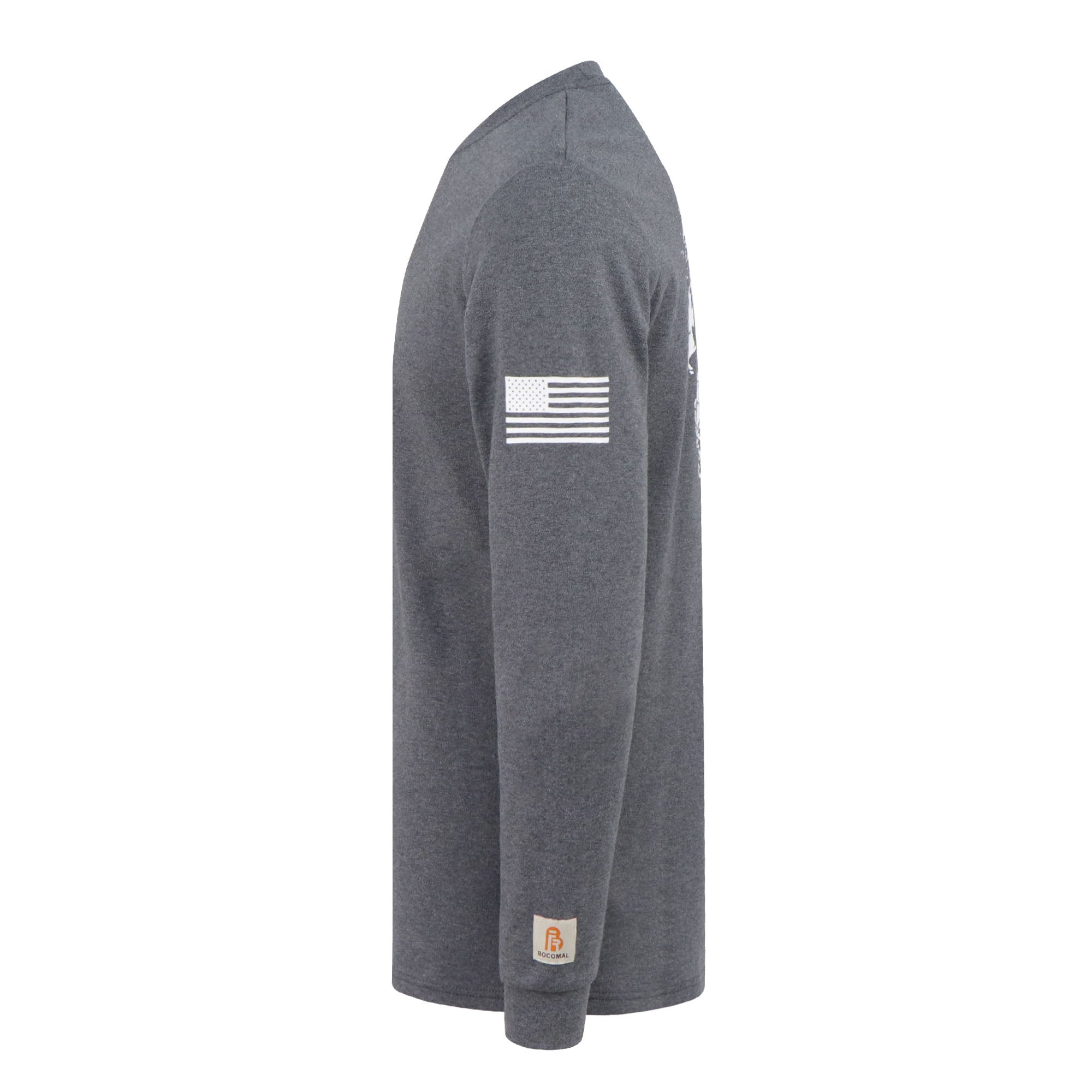 7OZ Midweight FR Flag/Skull Print Henley T-Shirts -D1203
