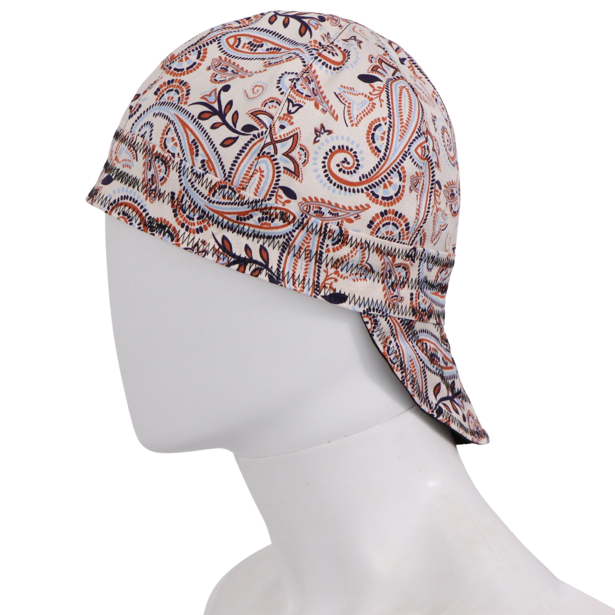 6.5OZ Mid-weight Cotton Twill Flame Resistant Paisley Printed Welding Cap - 4816S