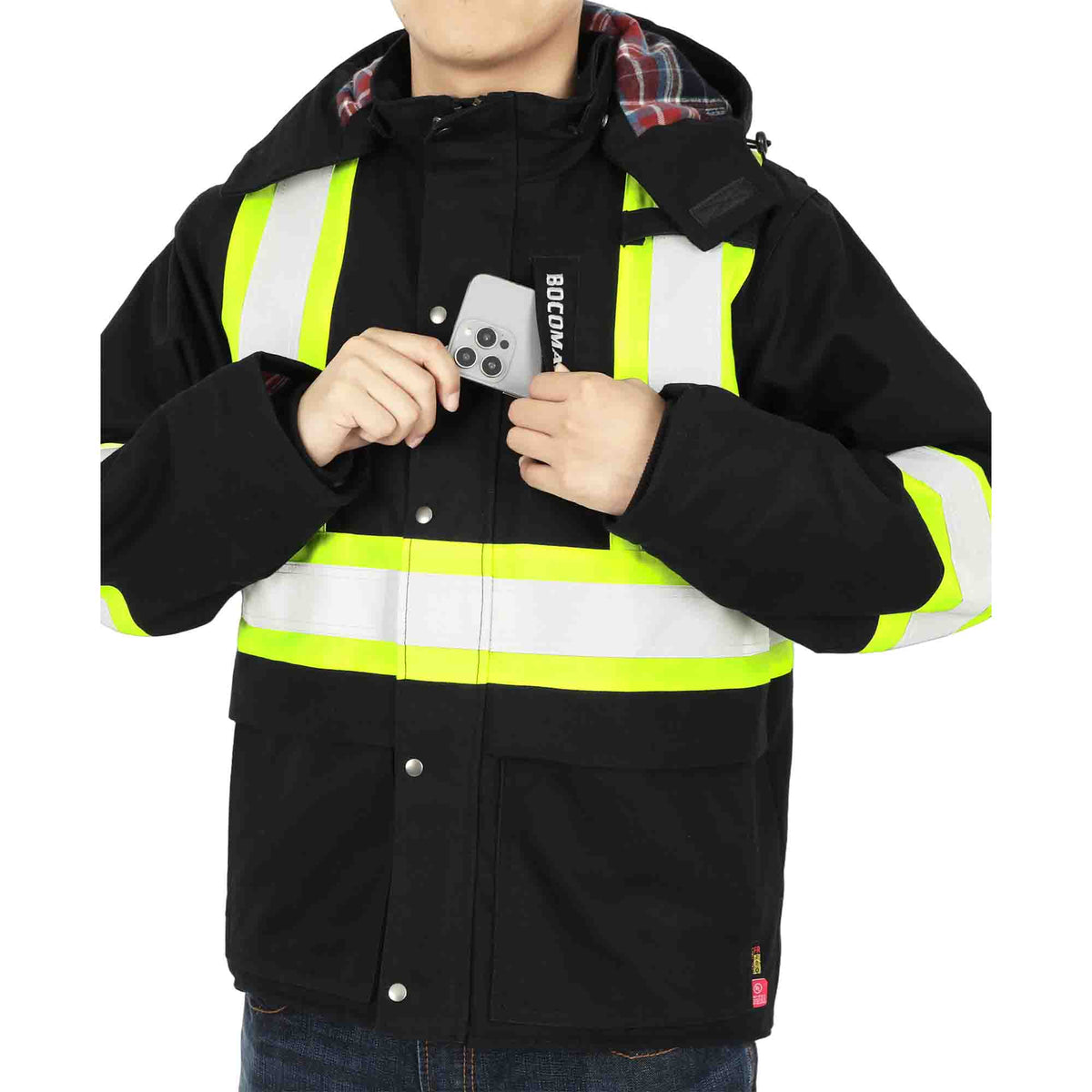 10 oz High Visibility Heavy Duty Reflective Coat FR Jacket