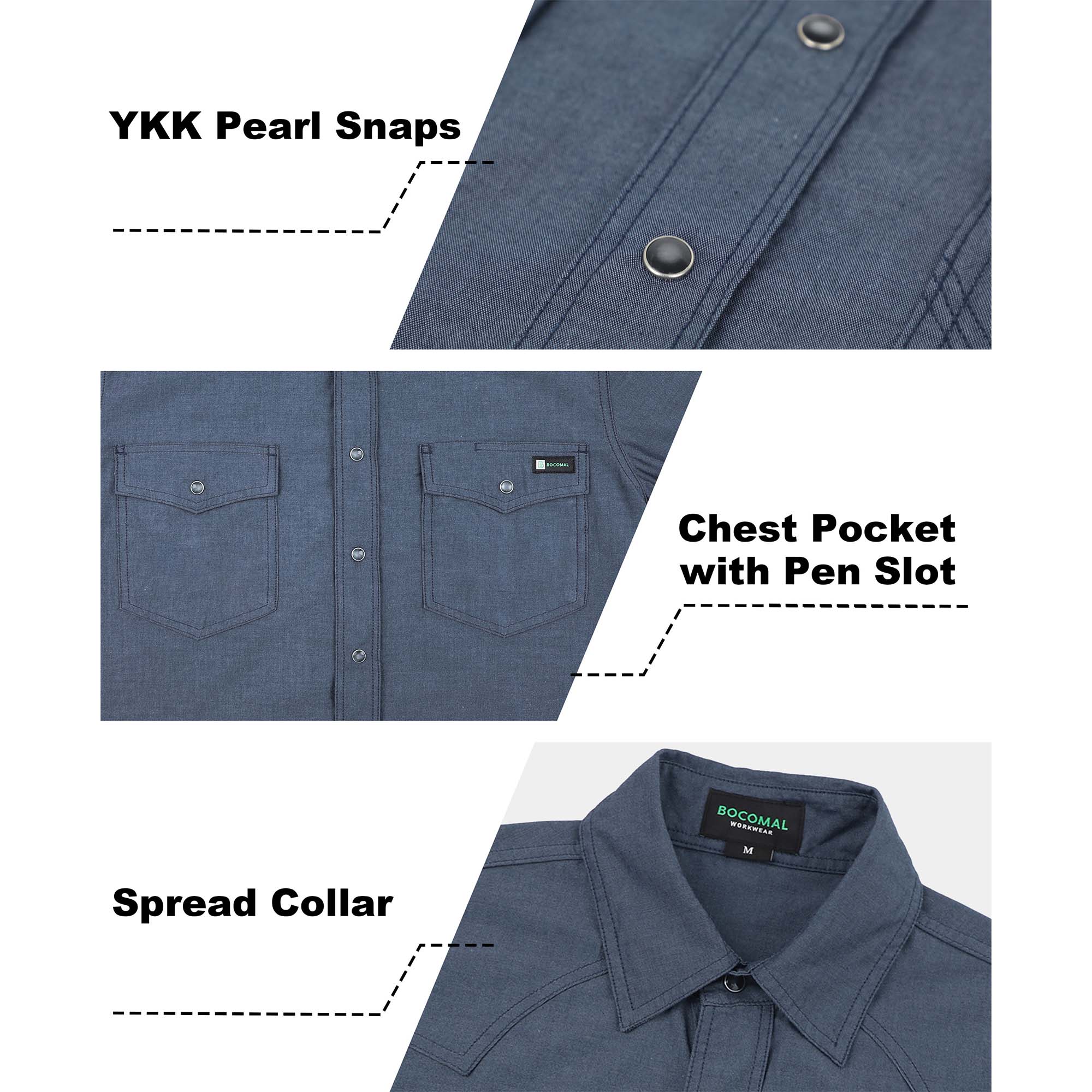5OZ Lightweight 100% C Chambray Shirt (NON-FR)-SH041L