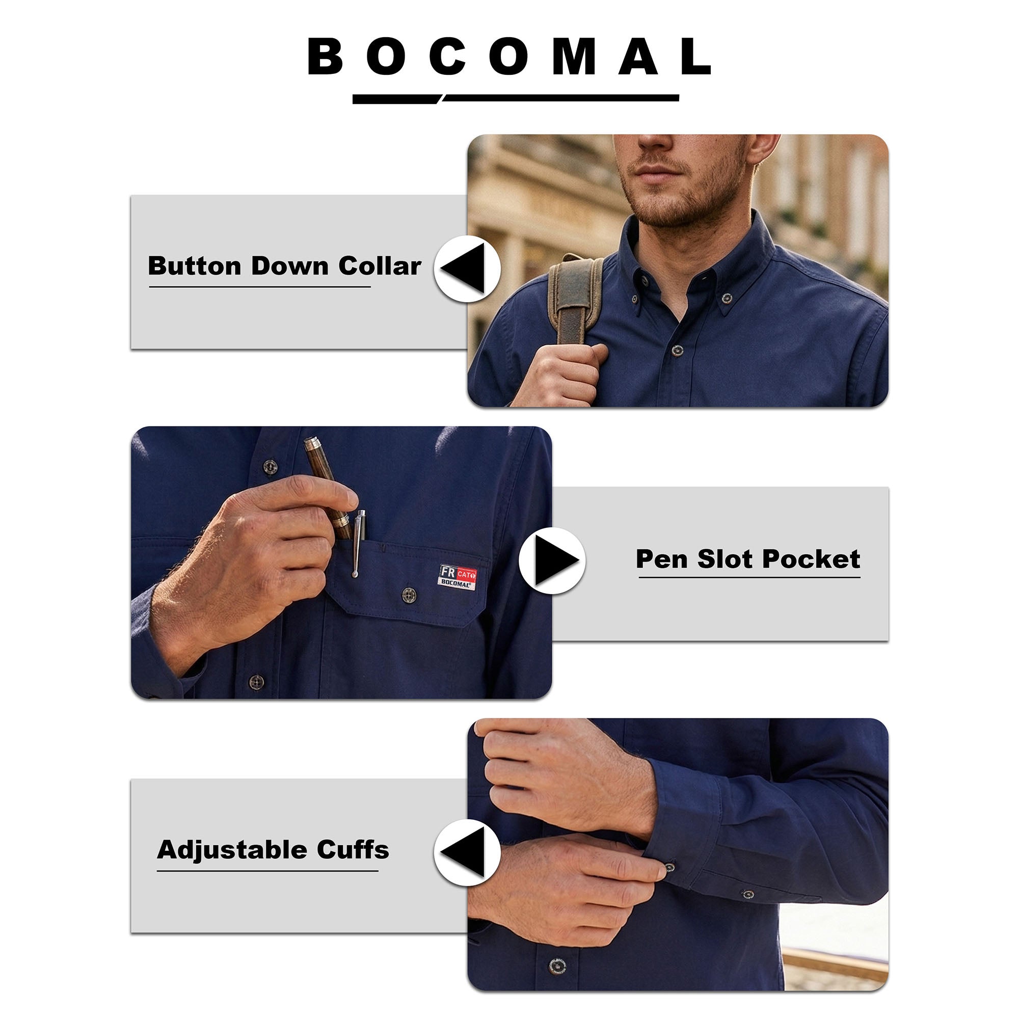 5.5OZ Lightweight Chambray Breathable Vented Back FR Shirts- B242