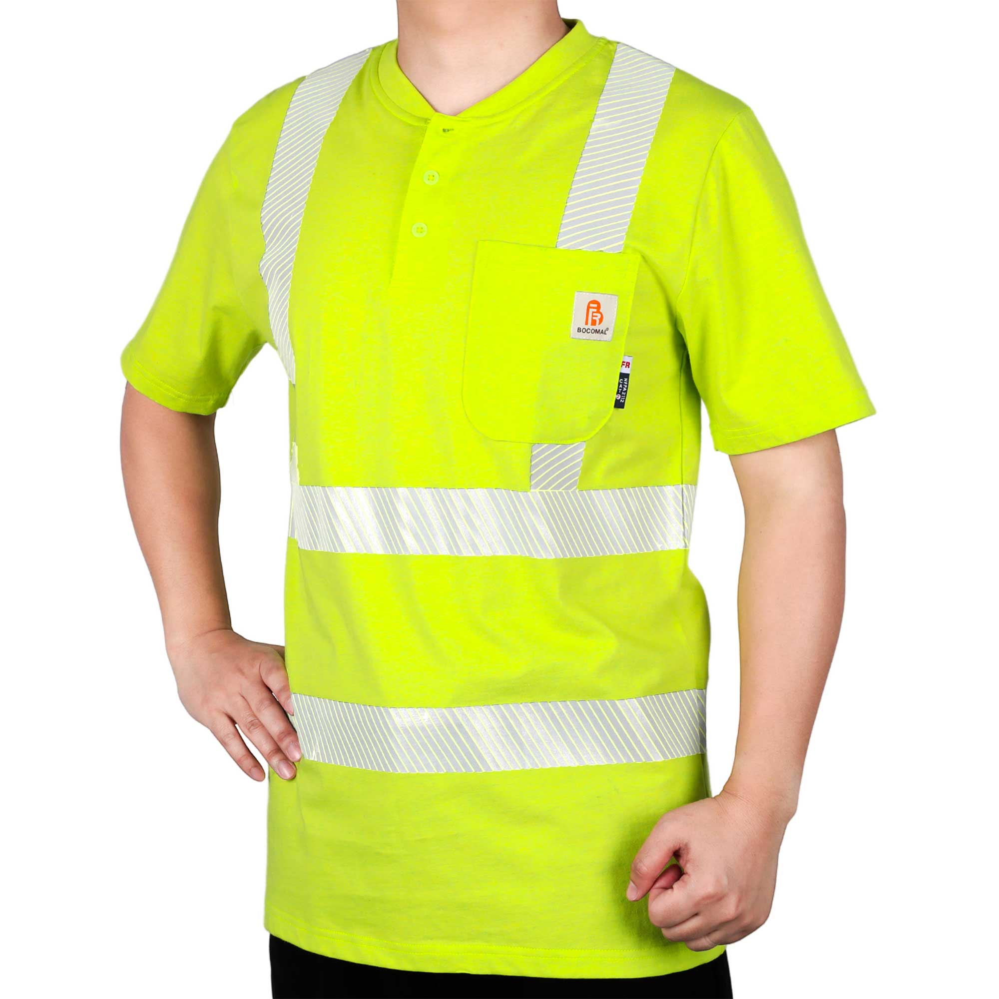 7OZ Men's FR Shirts Hi-Vis Short Sleeve Tees- 0424S