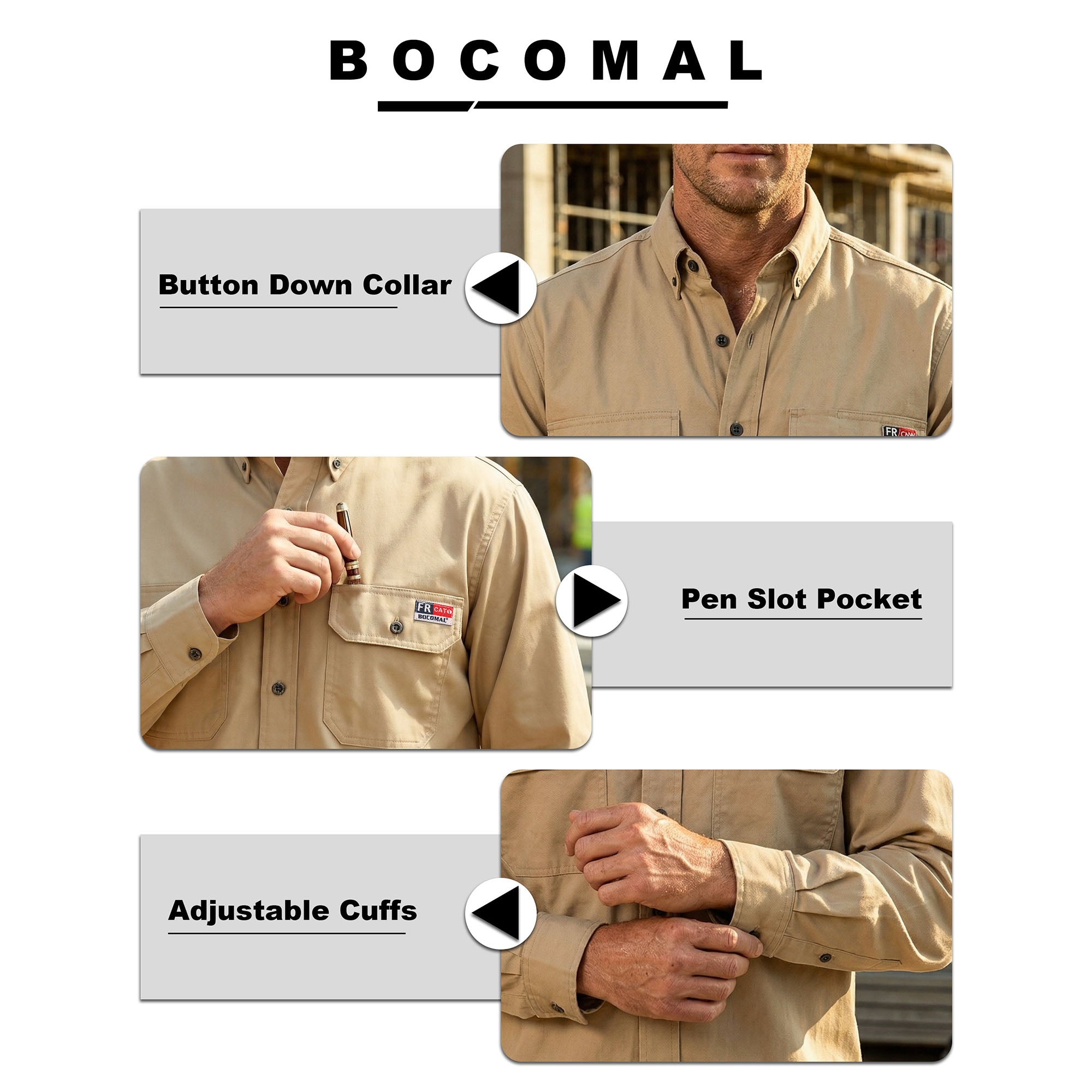 5.5OZ Lightweight Chambray Breathable Vented Back FR Shirts- B242