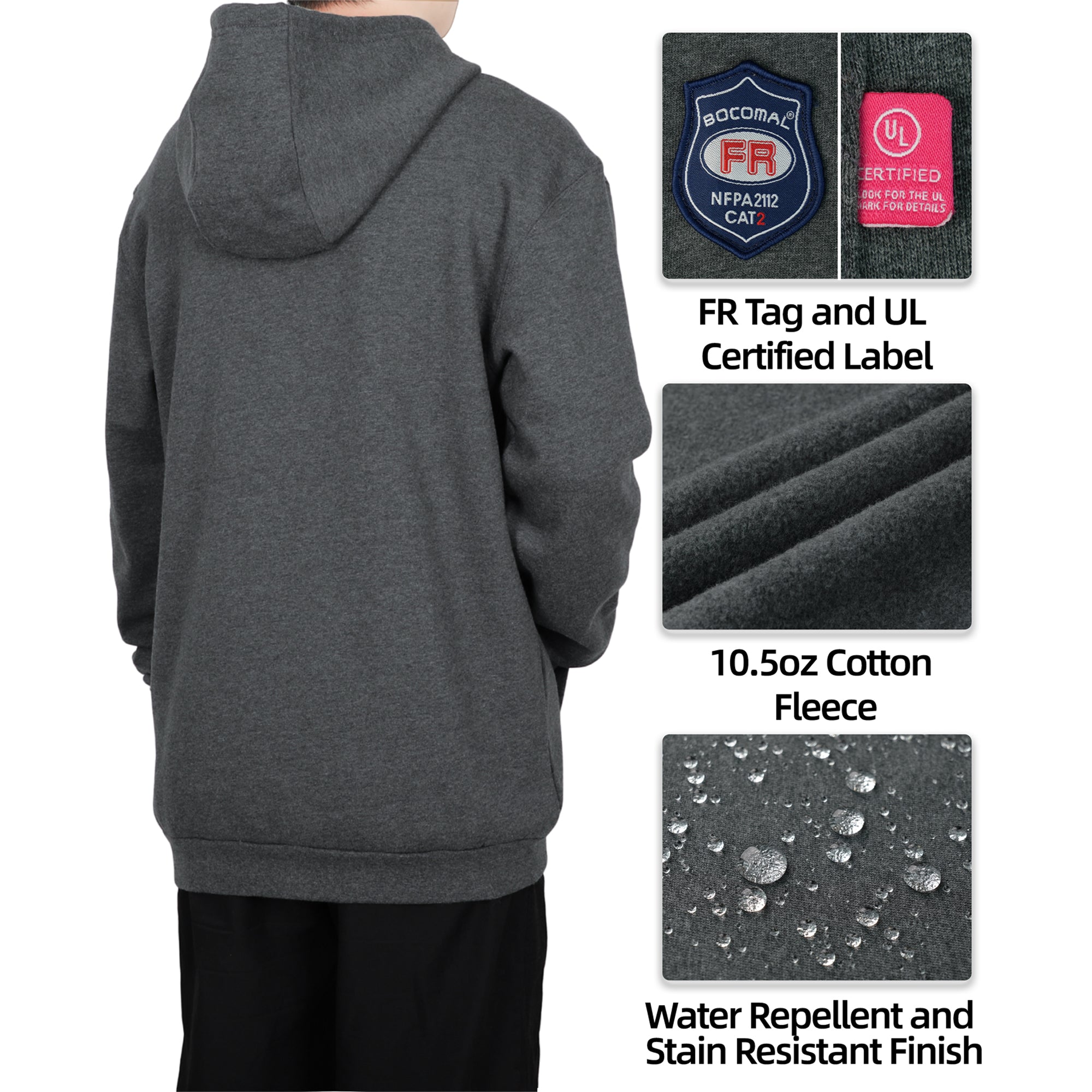 10 oz Classic CAT 2 FR Pullover Hoodie 2609 | Bocomal