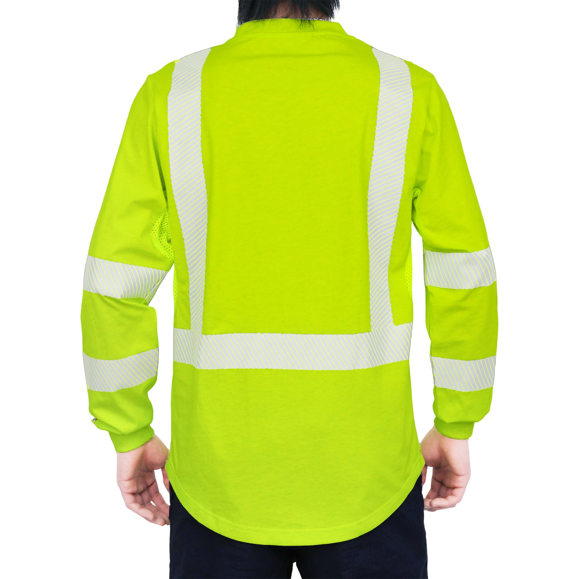 5.5OZ Lightweight Hi Vis Summer Vented Mesh FR T-Shirt-6008HV
