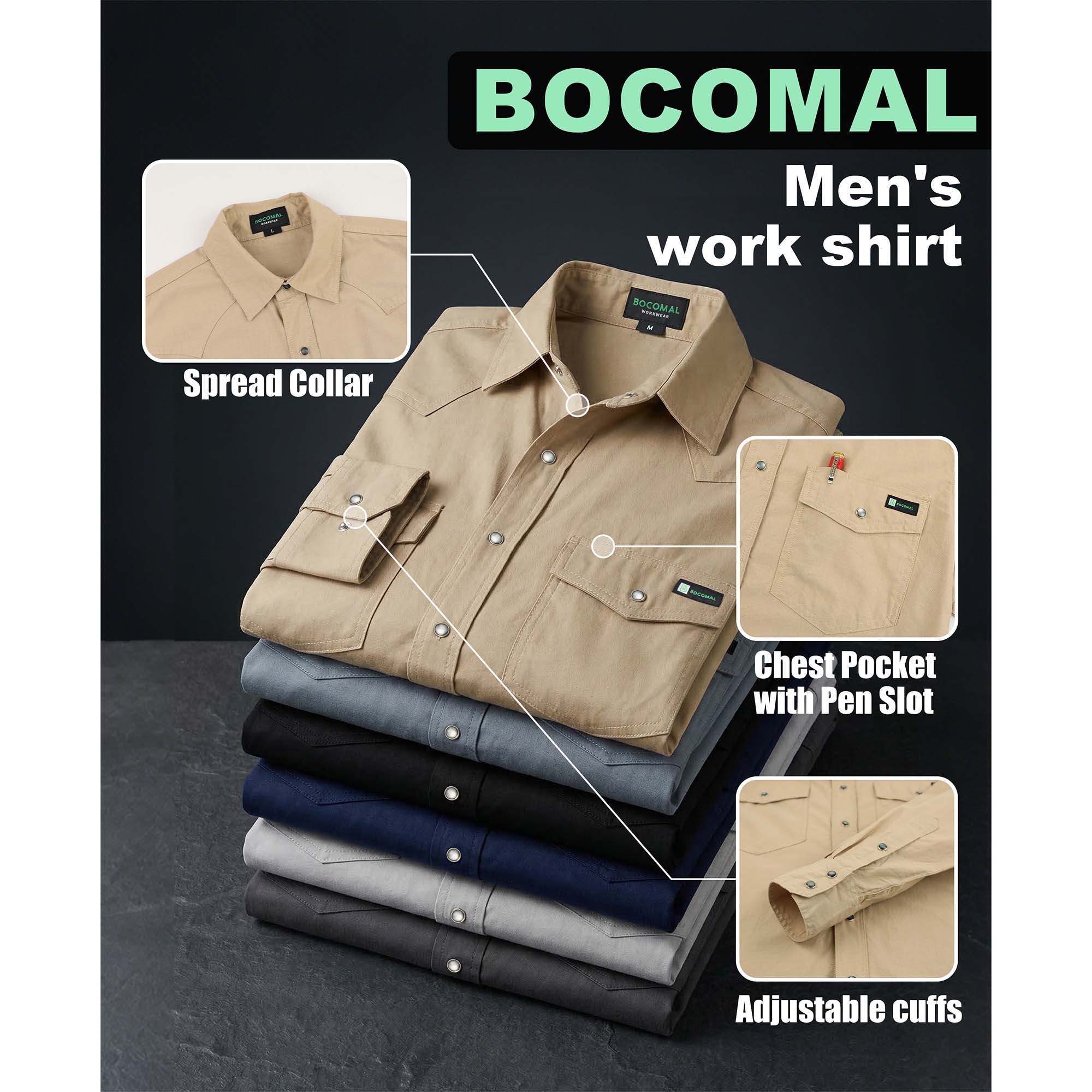 5OZ Lightweight 100% C Chambray Work Shirts(NON-FR) - SH041Q