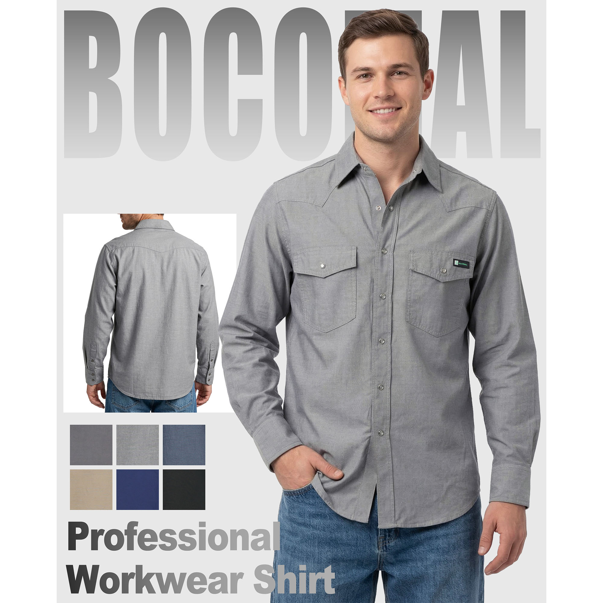 5OZ Lightweight 100% C Chambray Work Shirts(NON-FR) - SH041Q