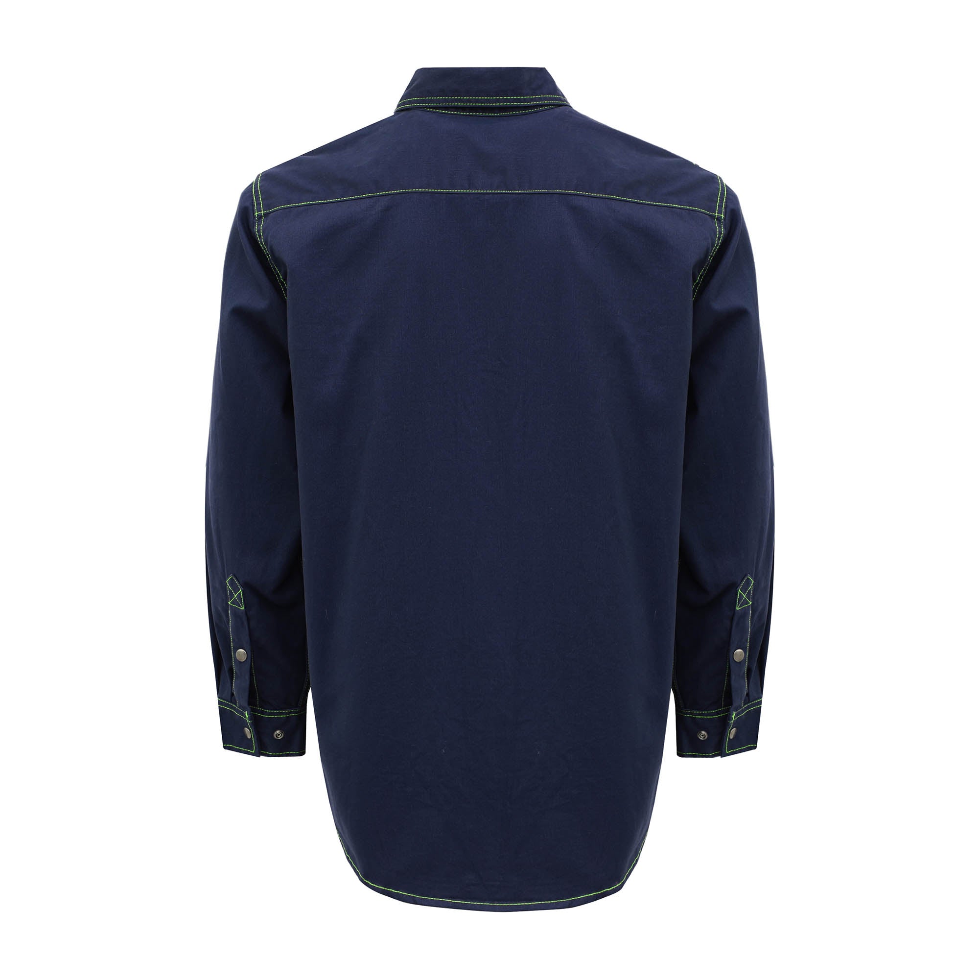 7.5OZ Solid Color  Shirts With Metal Button/Decorative Thread -3701