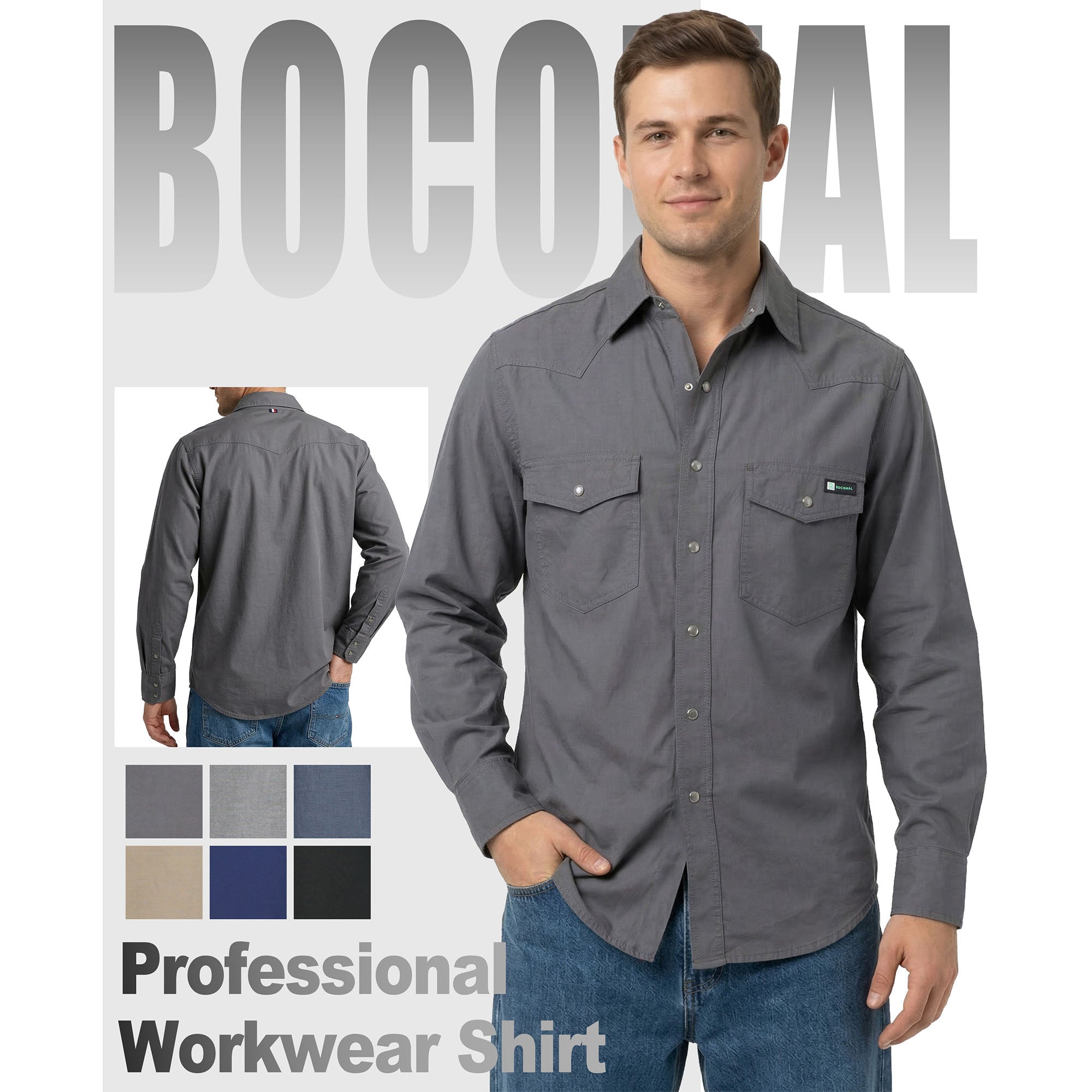 5OZ Lightweight 100% C Chambray Work Shirts(NON-FR) - SH041Q
