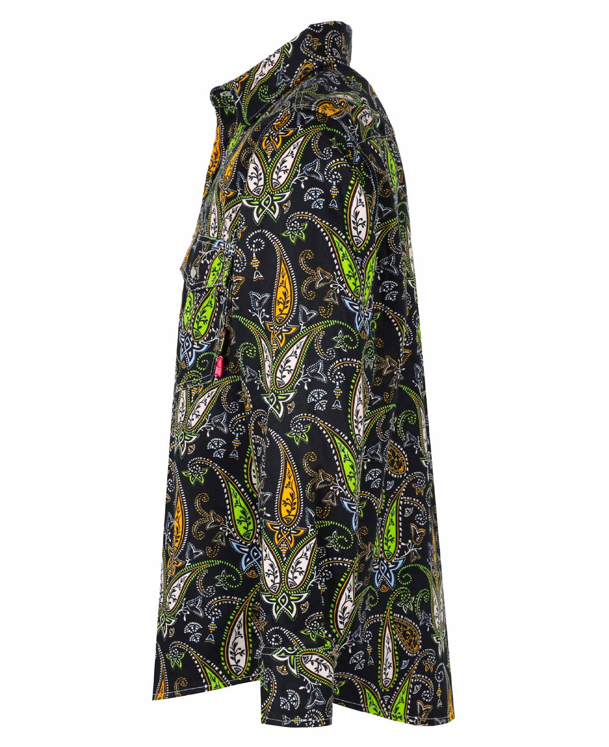 Bocomal green pearl snap FR work shirt product view