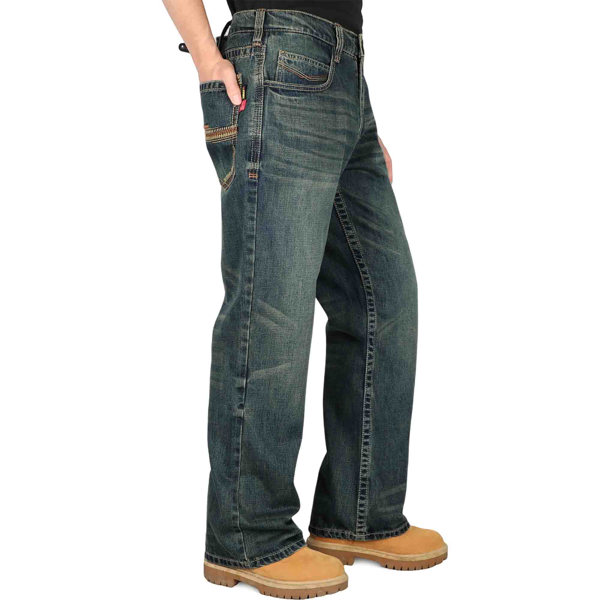 12 OZ Relaxed Fit Boot Cut Midweight Denim FR Jeans - 8305-1