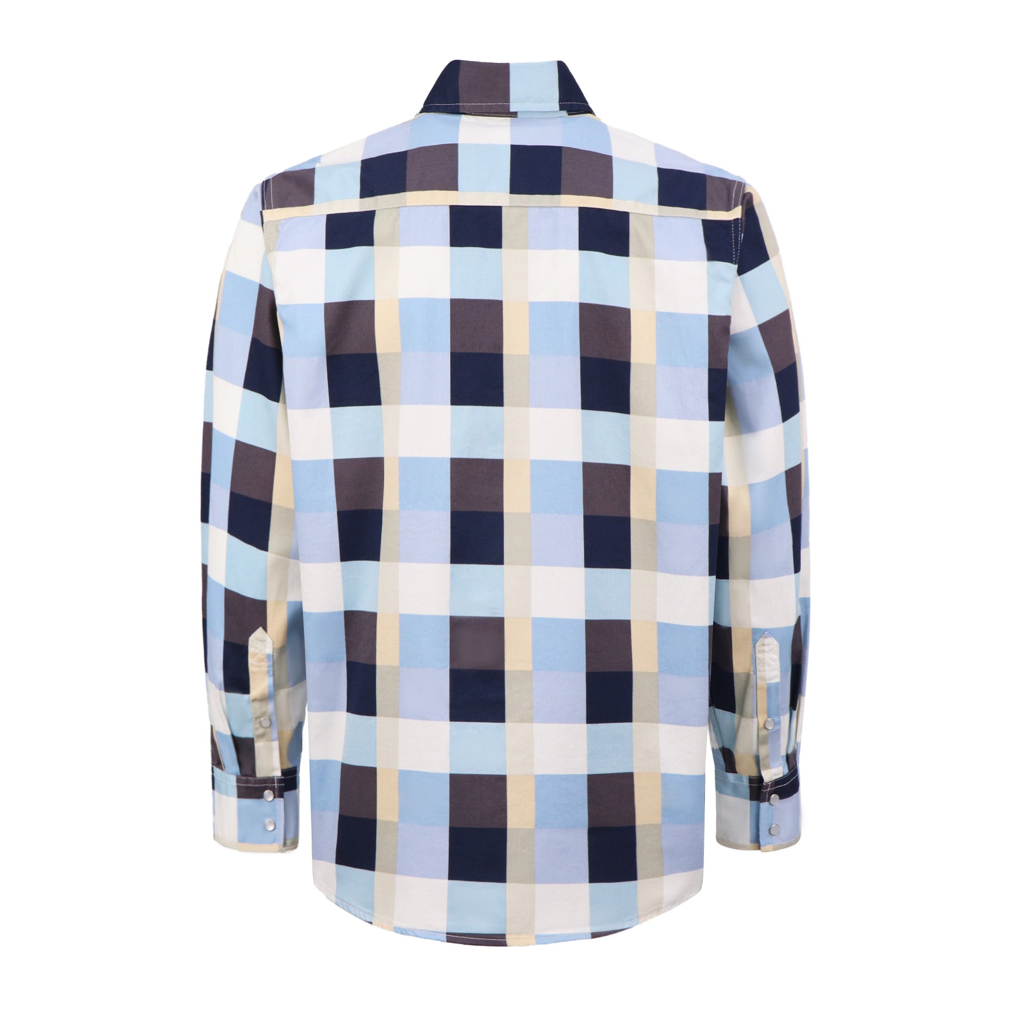 6.5OZ Printed Plaid Shirts With Pearl Snap (Final Sale)-3916