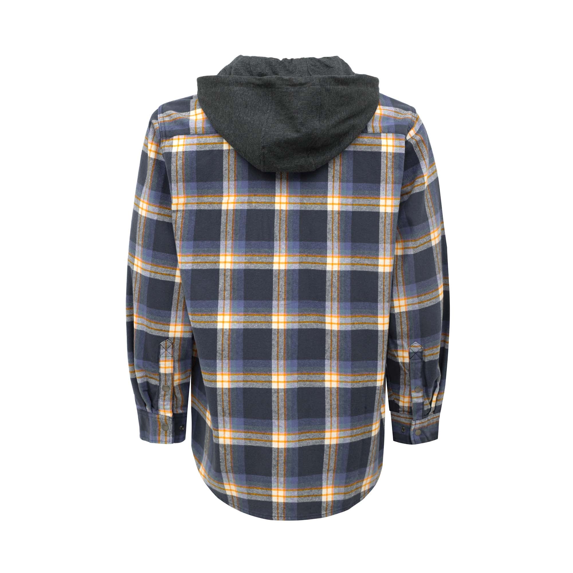 8.5OZ Plaid Flannel Shirts With Hoodie-3818H